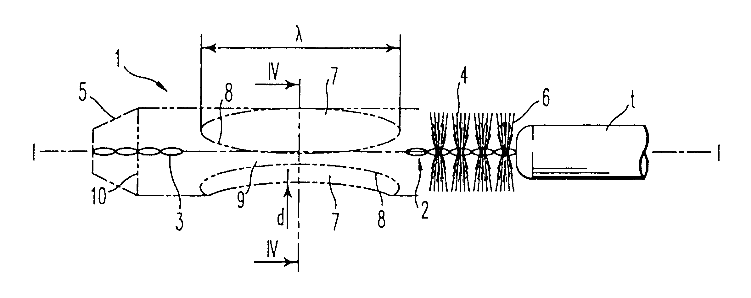 Progressive brush for applying a cosmetic product