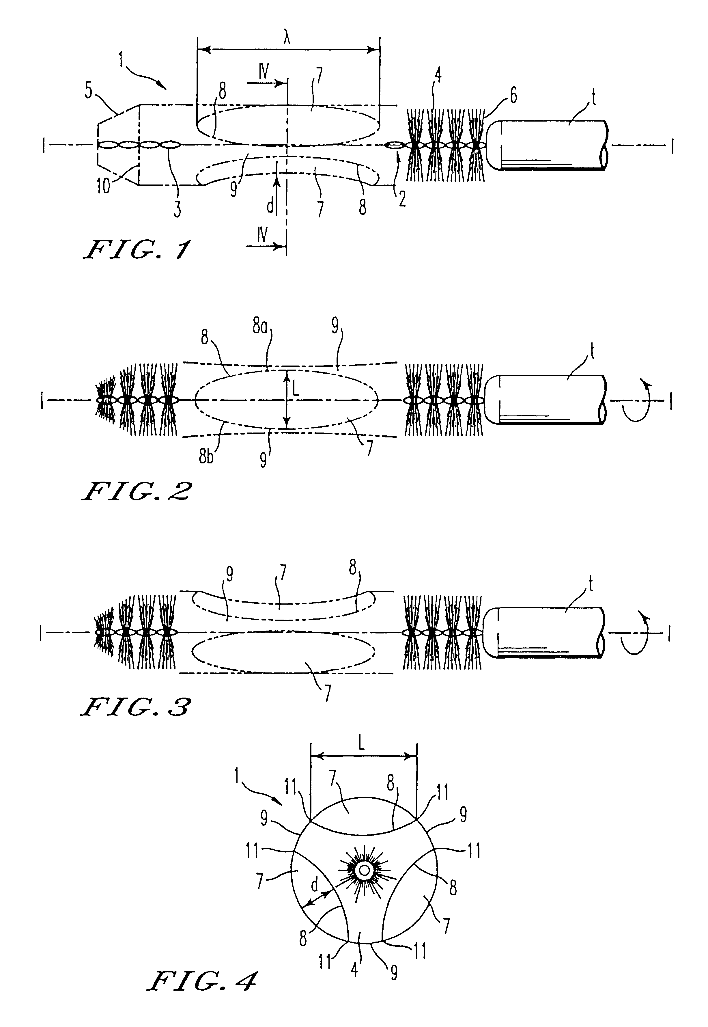 Progressive brush for applying a cosmetic product