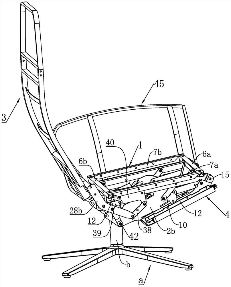 Multifunctional leisure chair frame structure and sitting supporting method thereof