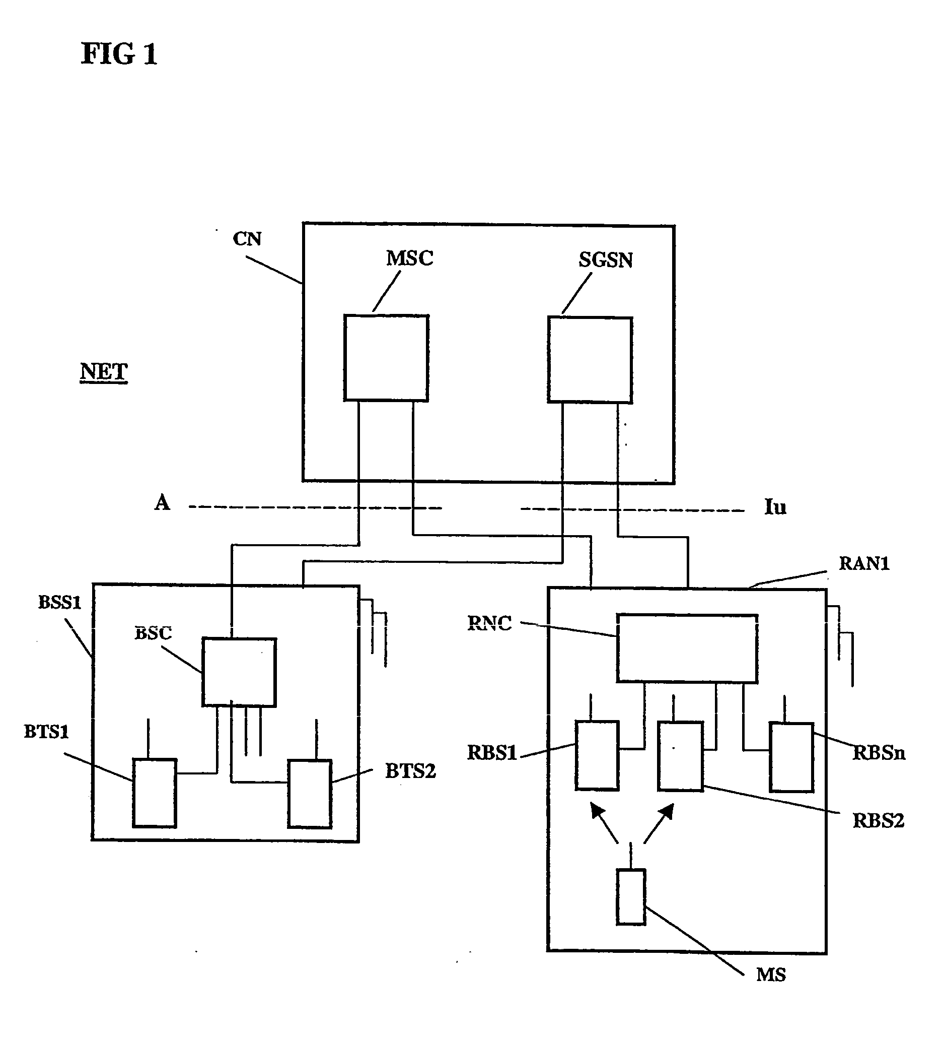 Method for determining a monitored set of cells associated with an active set of cells