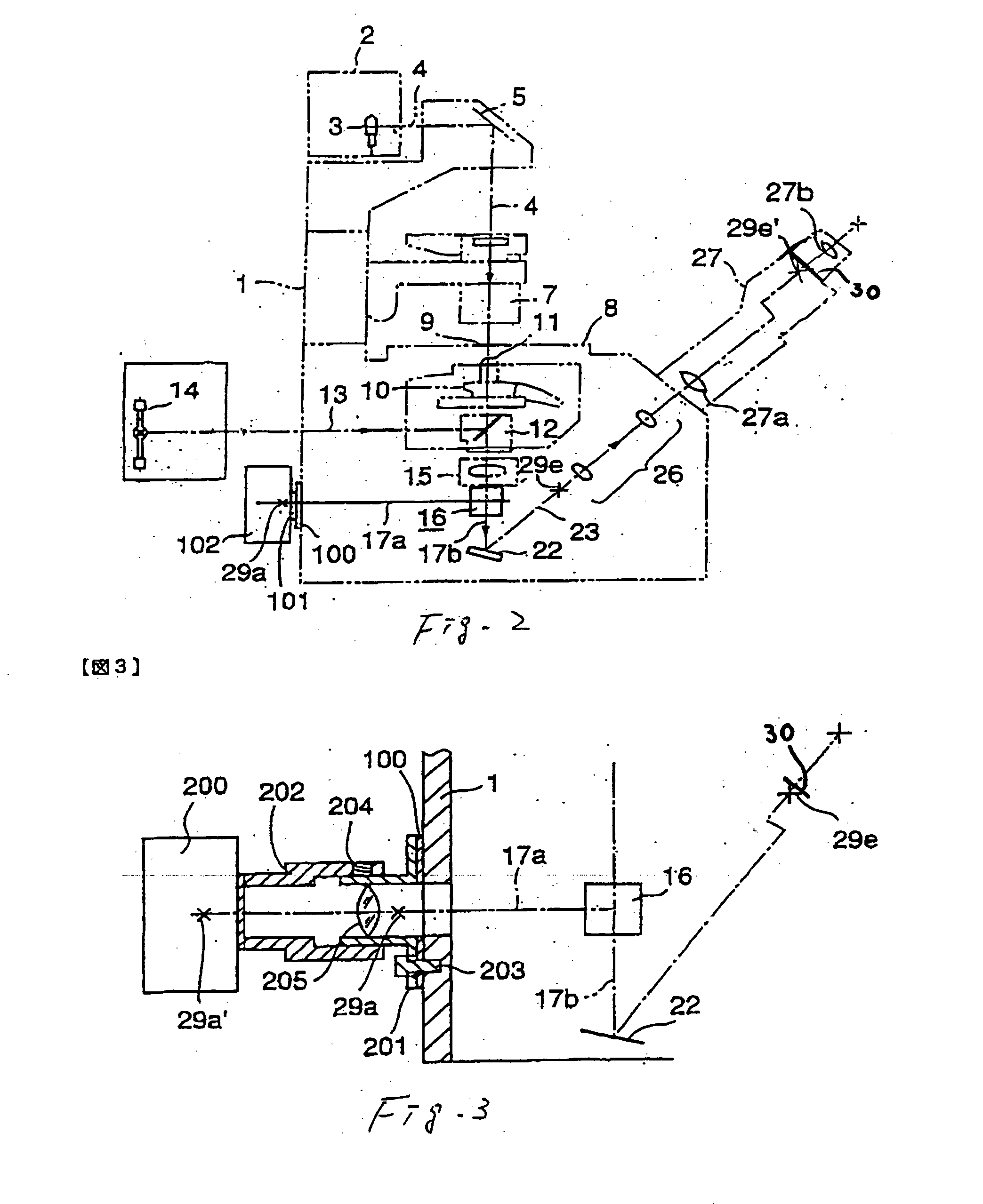 An inverted microscope