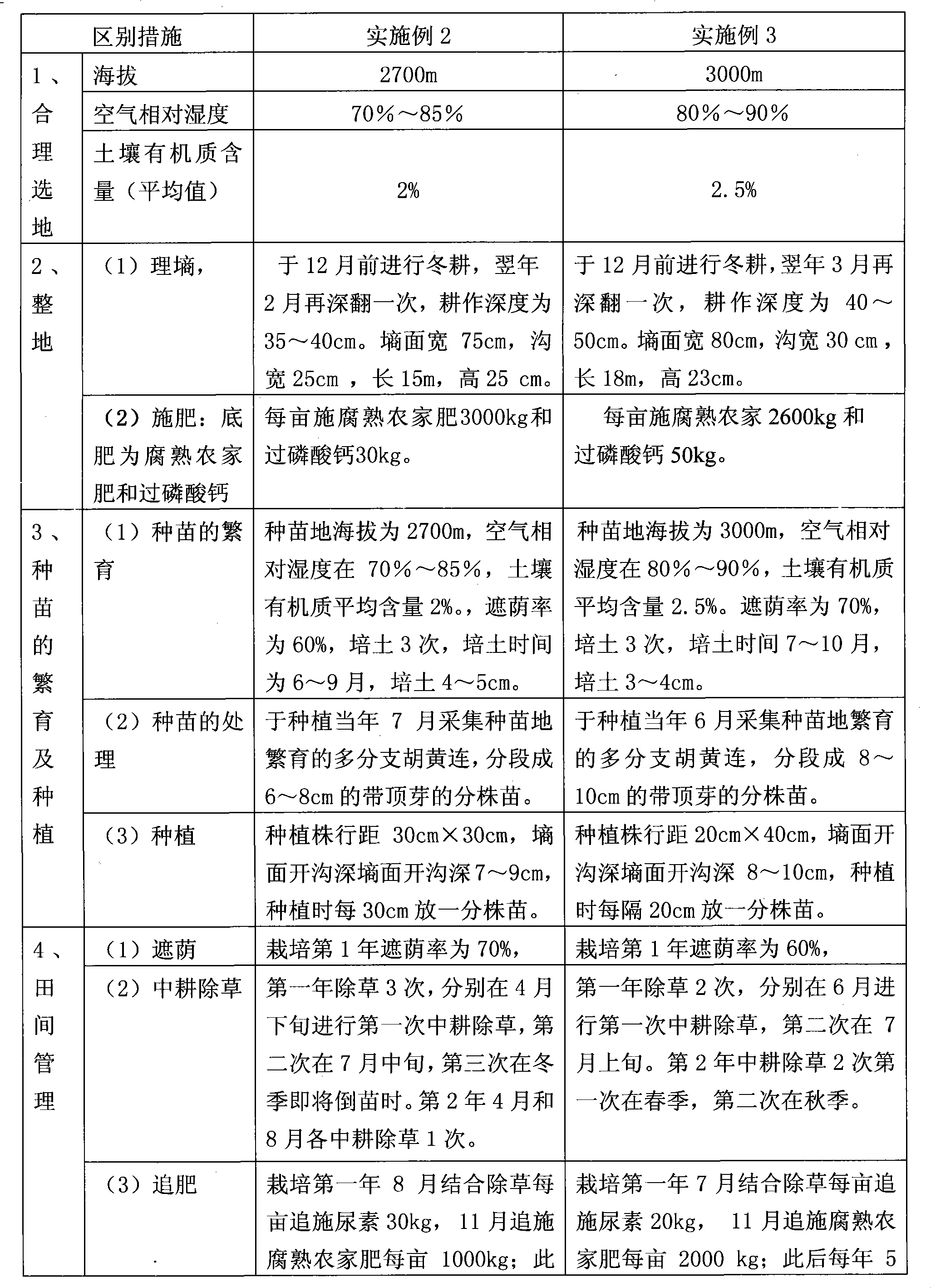 High-yield cultivation method of picrorhiza rhizome