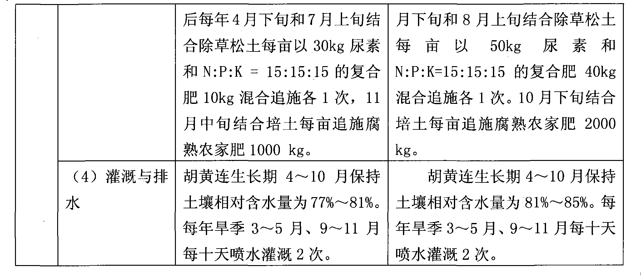 High-yield cultivation method of picrorhiza rhizome