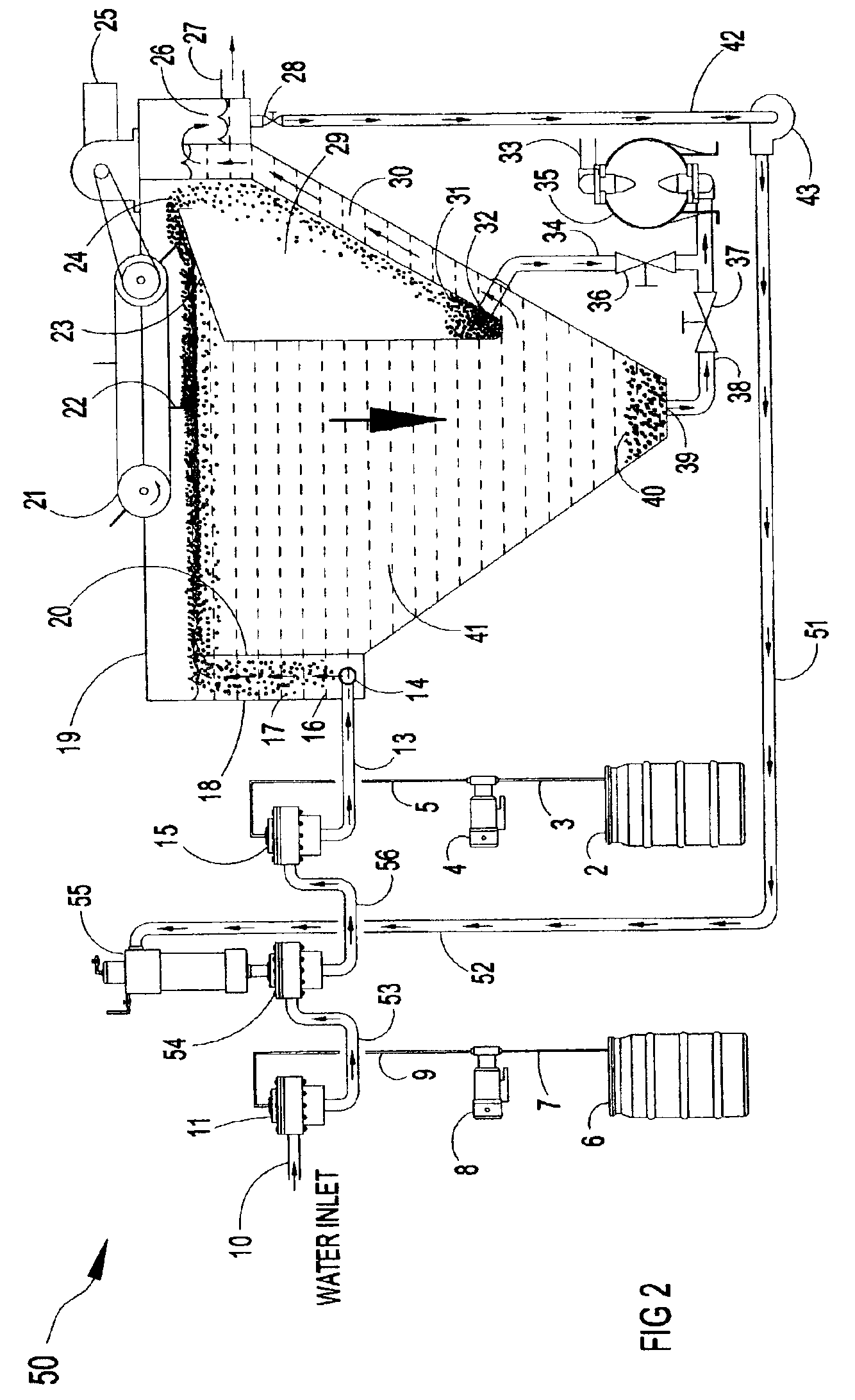 Apparatus for the separation of solids from liquids by dissolved gas floatation