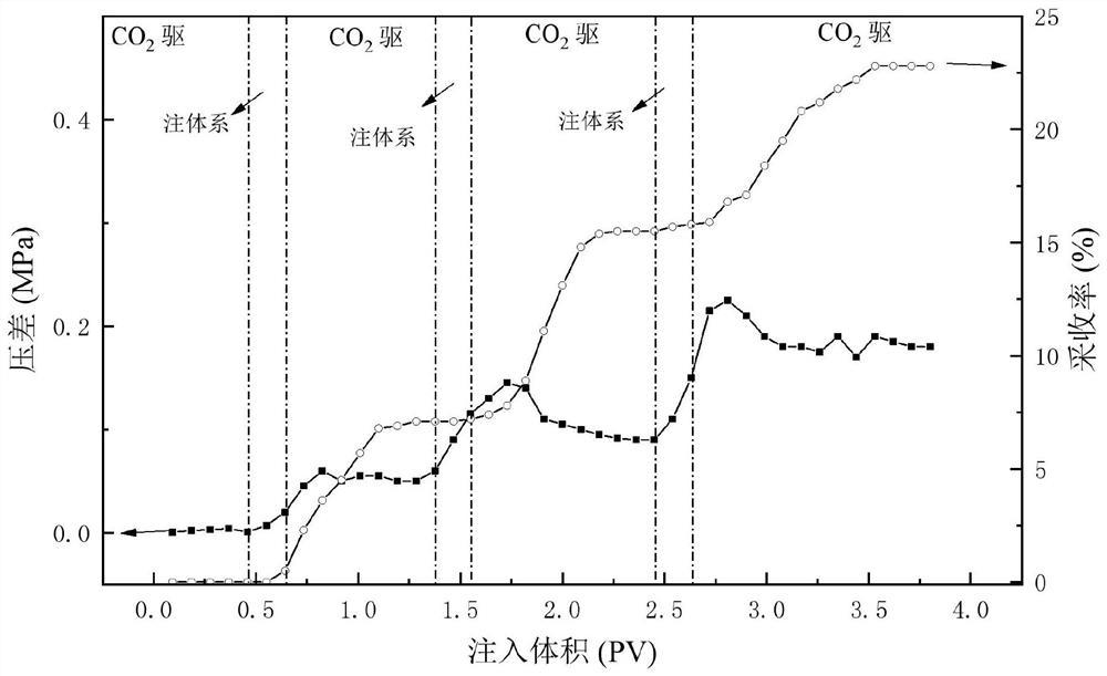 Compact oil reservoir CO2 flooding multi-scale channeling control system and preparation method