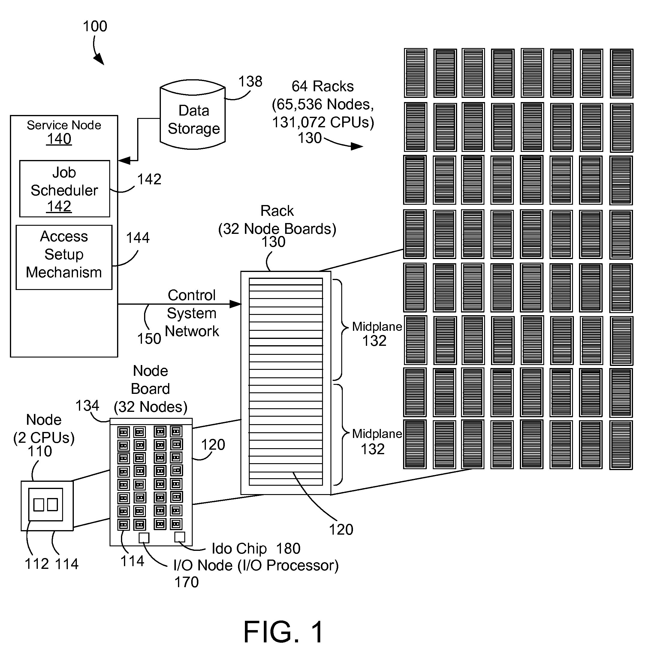 Dataspace protection utilizing virtual private networks on a multi-node computer system