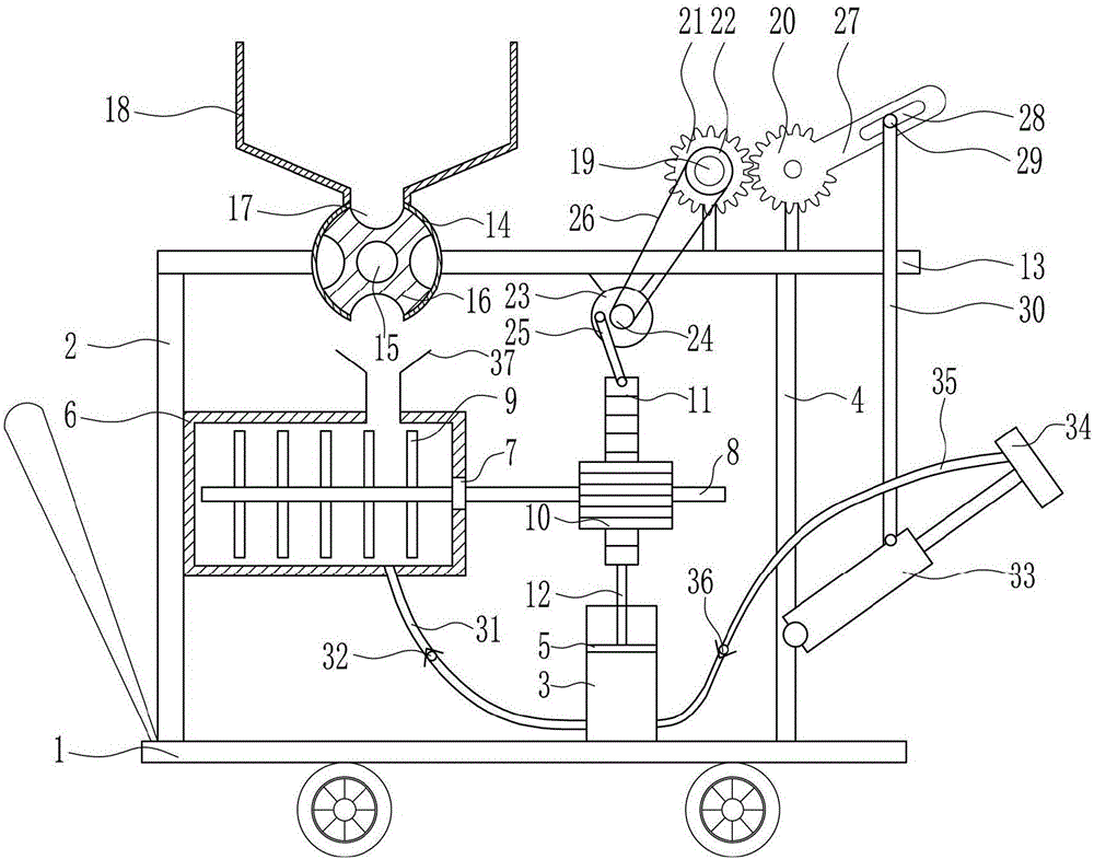 Experimental pesticide spraying device for transgenic plants