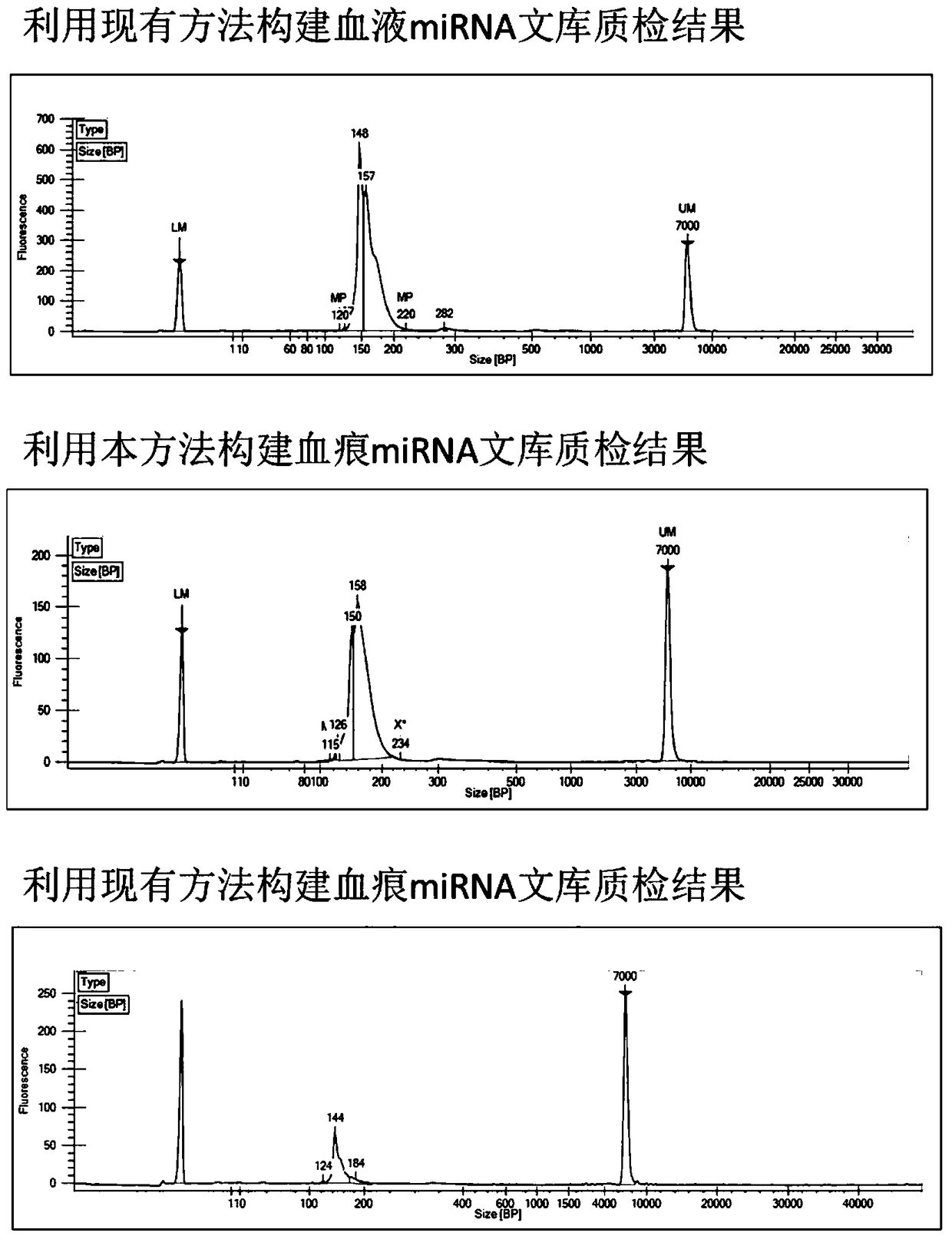 Construction method of dated bloodstain miRNA high-throughput sequencing library