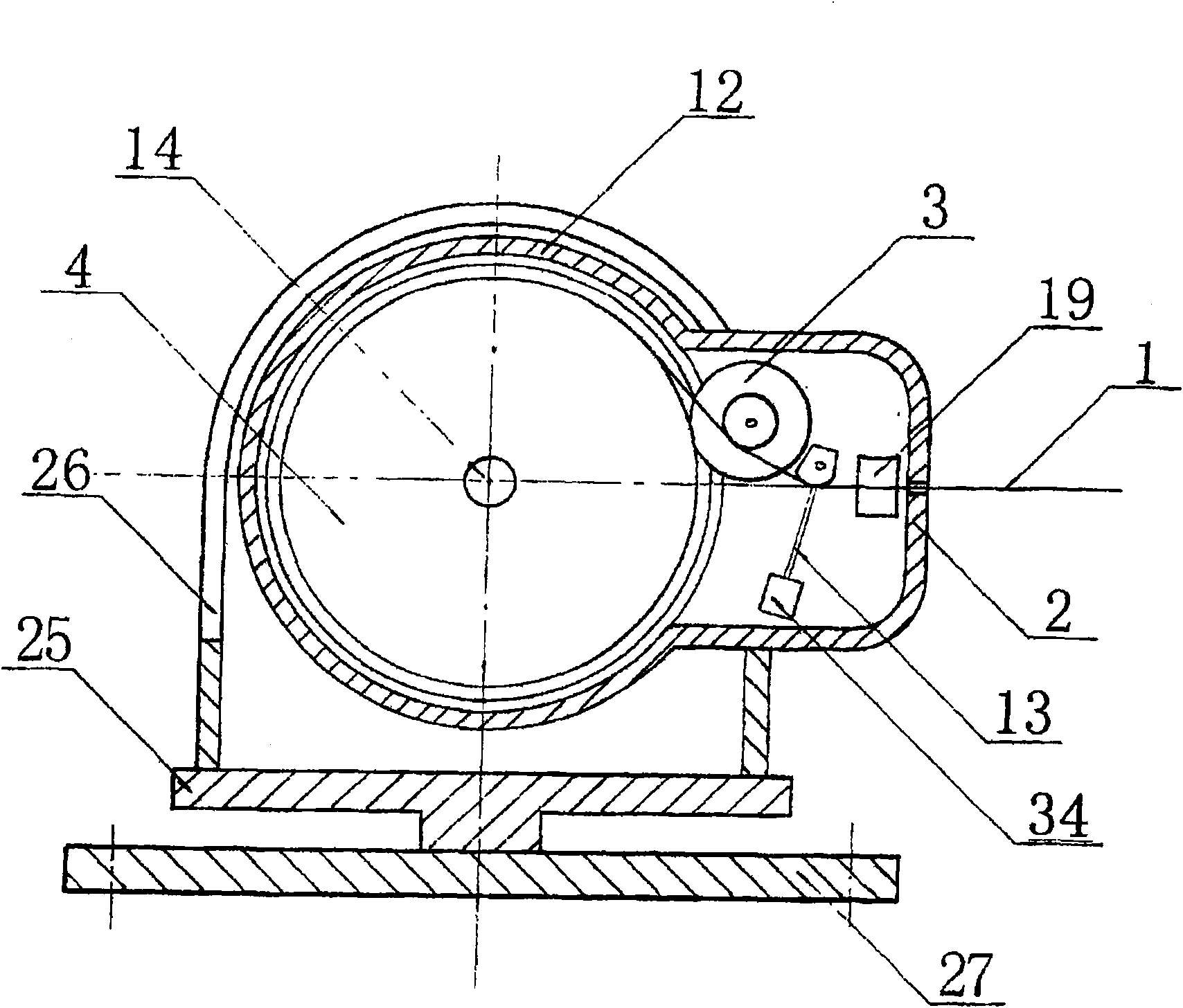 Stay-supported photoelectric two-dimensional displacement sensor