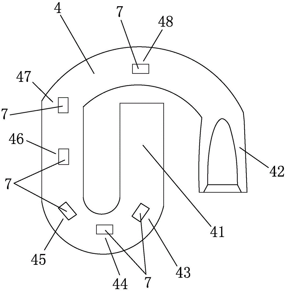 A device for testing a stress state of an e-shaped elastic strip of a railroad fastener