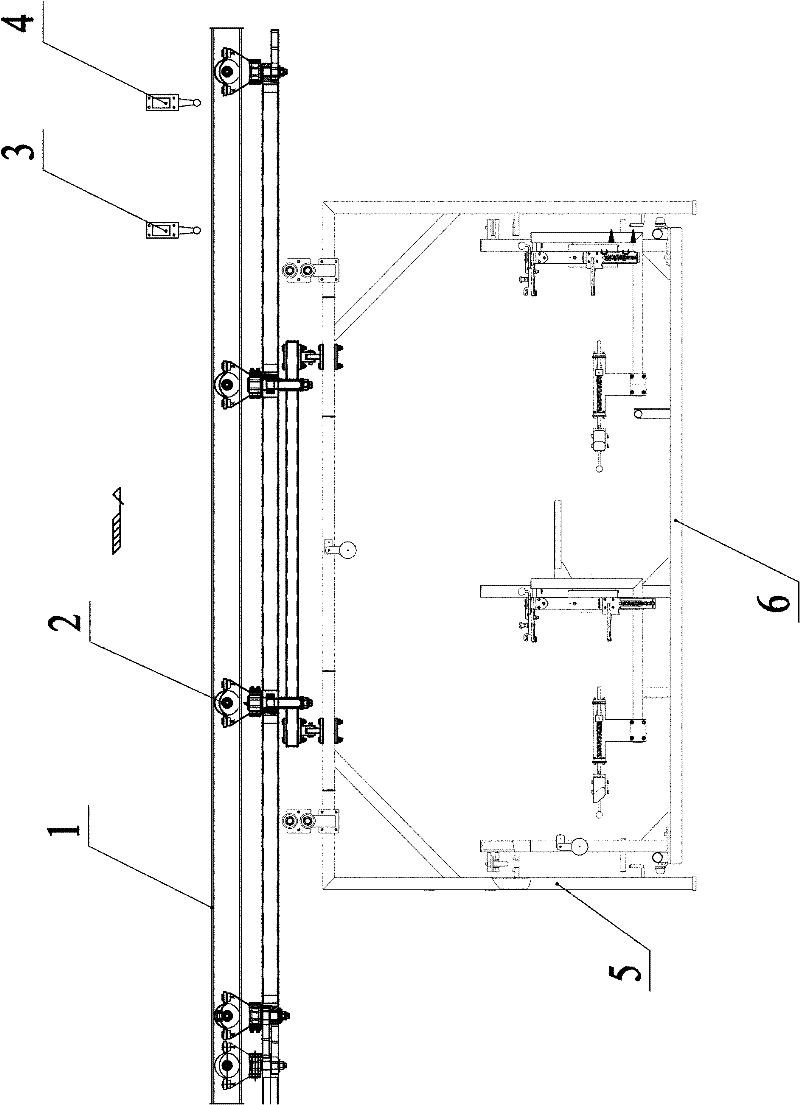 Automatic control system of vehicle door pallet transshipping mechanism