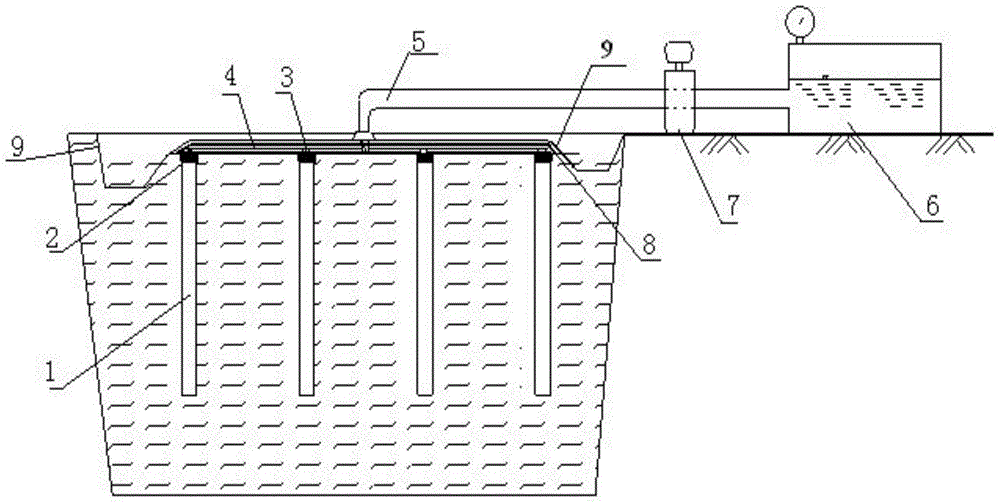 Intermittent vacuum precompression device and soft foundation treatment method of intermittent vacuum precompression device