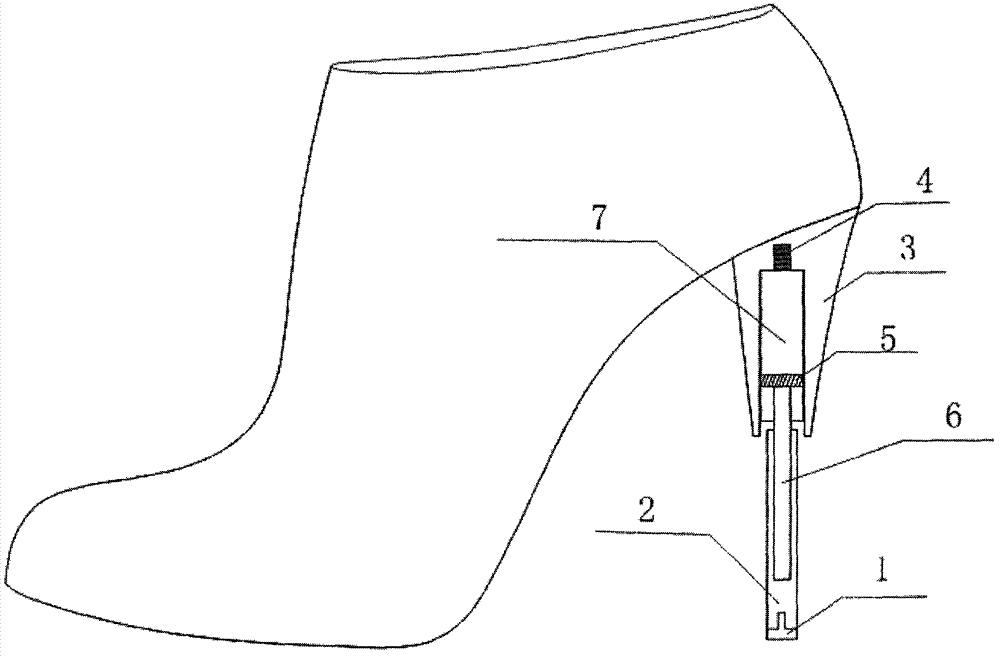 Gas spring shock-absorbing high-heeled shoe