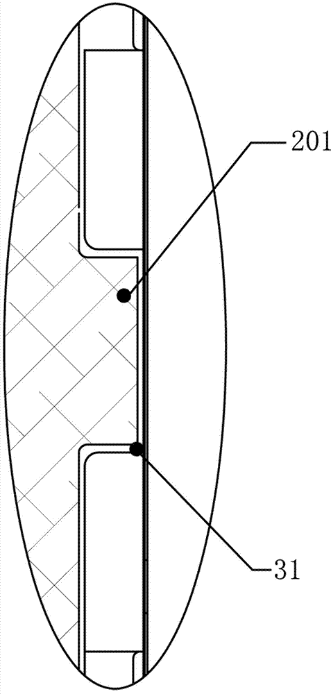 LCM liquid crystal display module structure which prevents backlight film from displacement