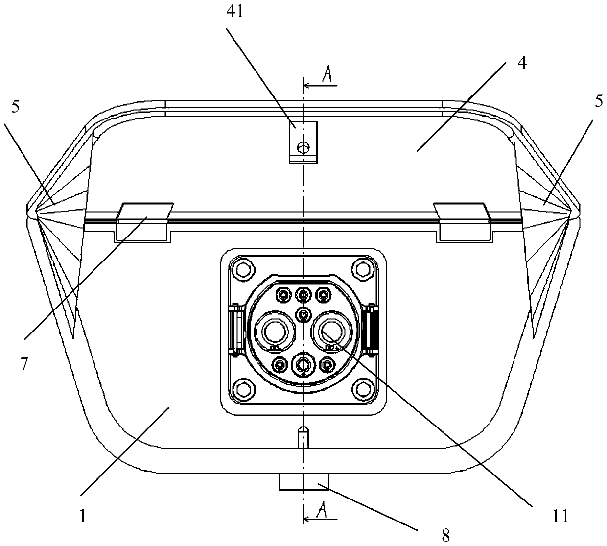 An electric vehicle fast charging port device, application method and electric vehicle