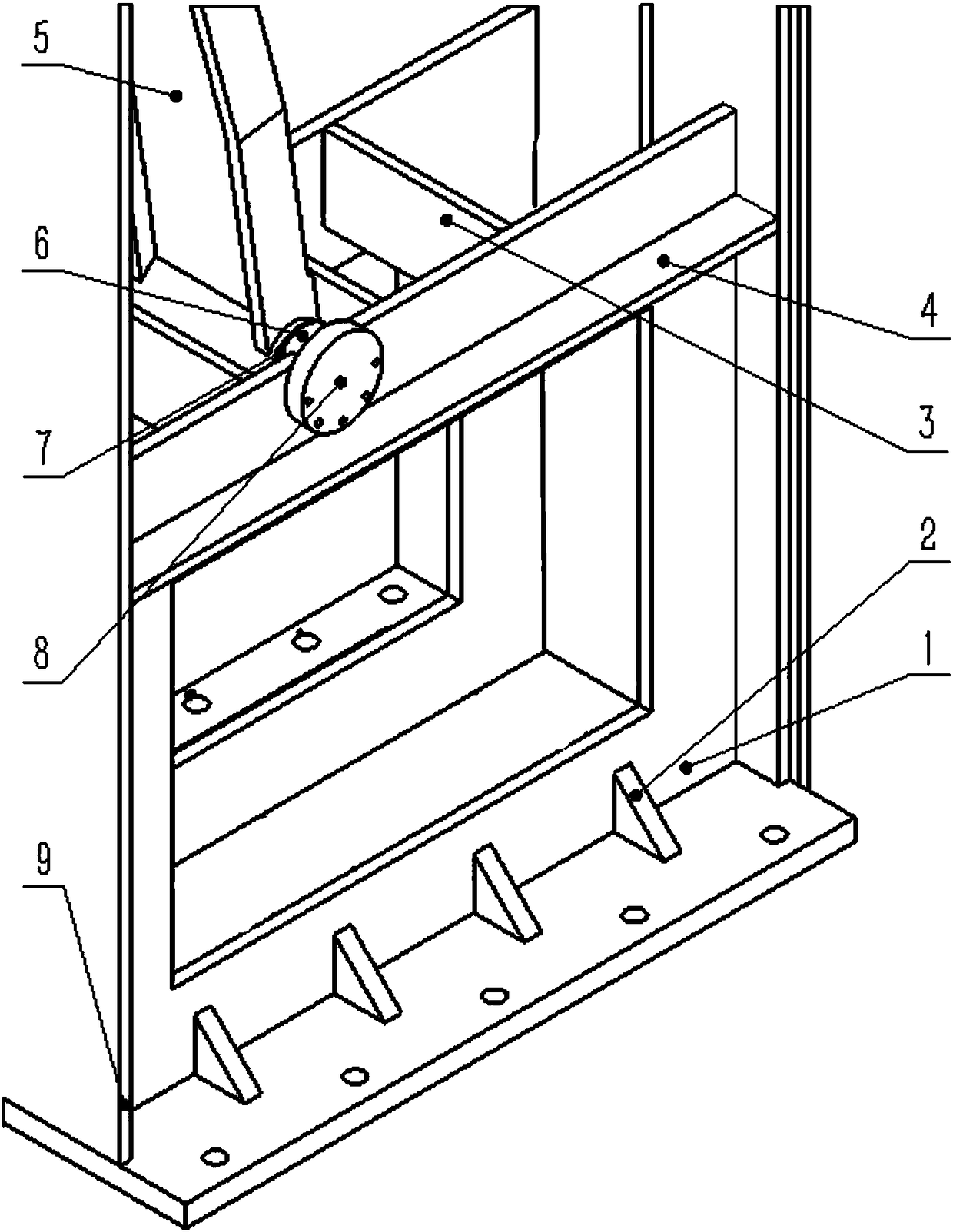 Diamond frame saw hinge fixing supporting device and method