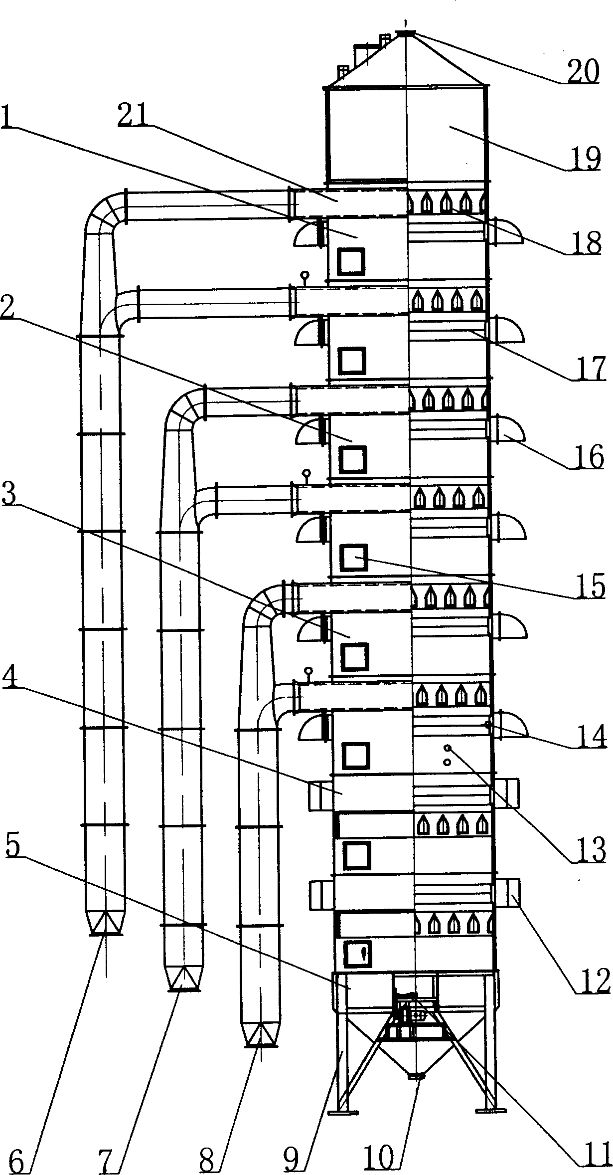 Raw state grain drying apparatus