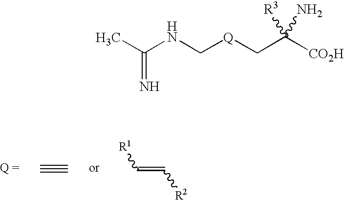 2-amino-2-alkyl-4 hexenoic and hexynoic acid derivatives useful as nitric oxide synthase inhibitors