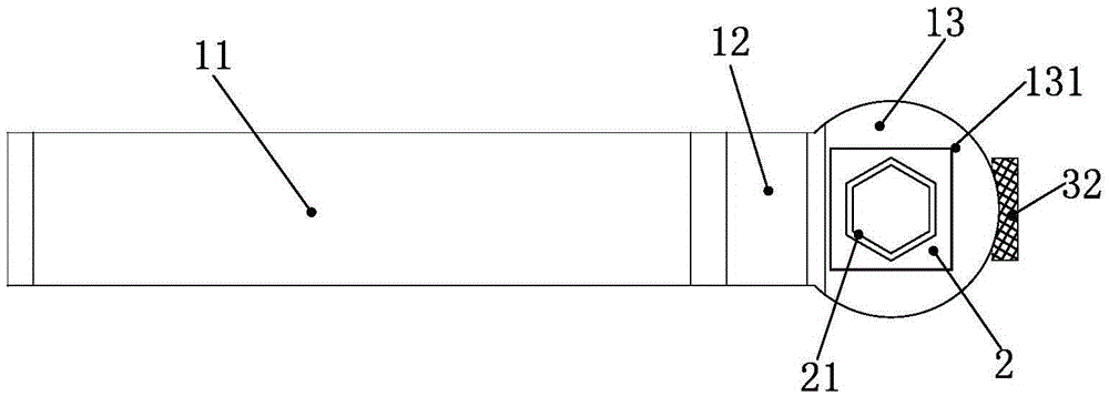 A wrench capable of controlling the protruding length of a core-through bolt