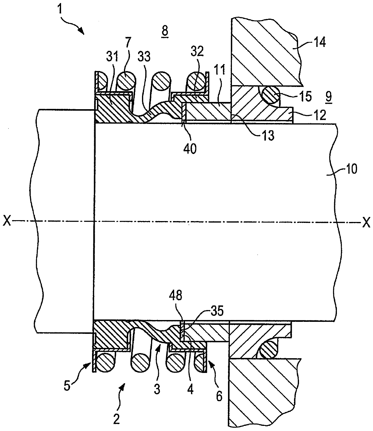 Mechanical seal with bellows element