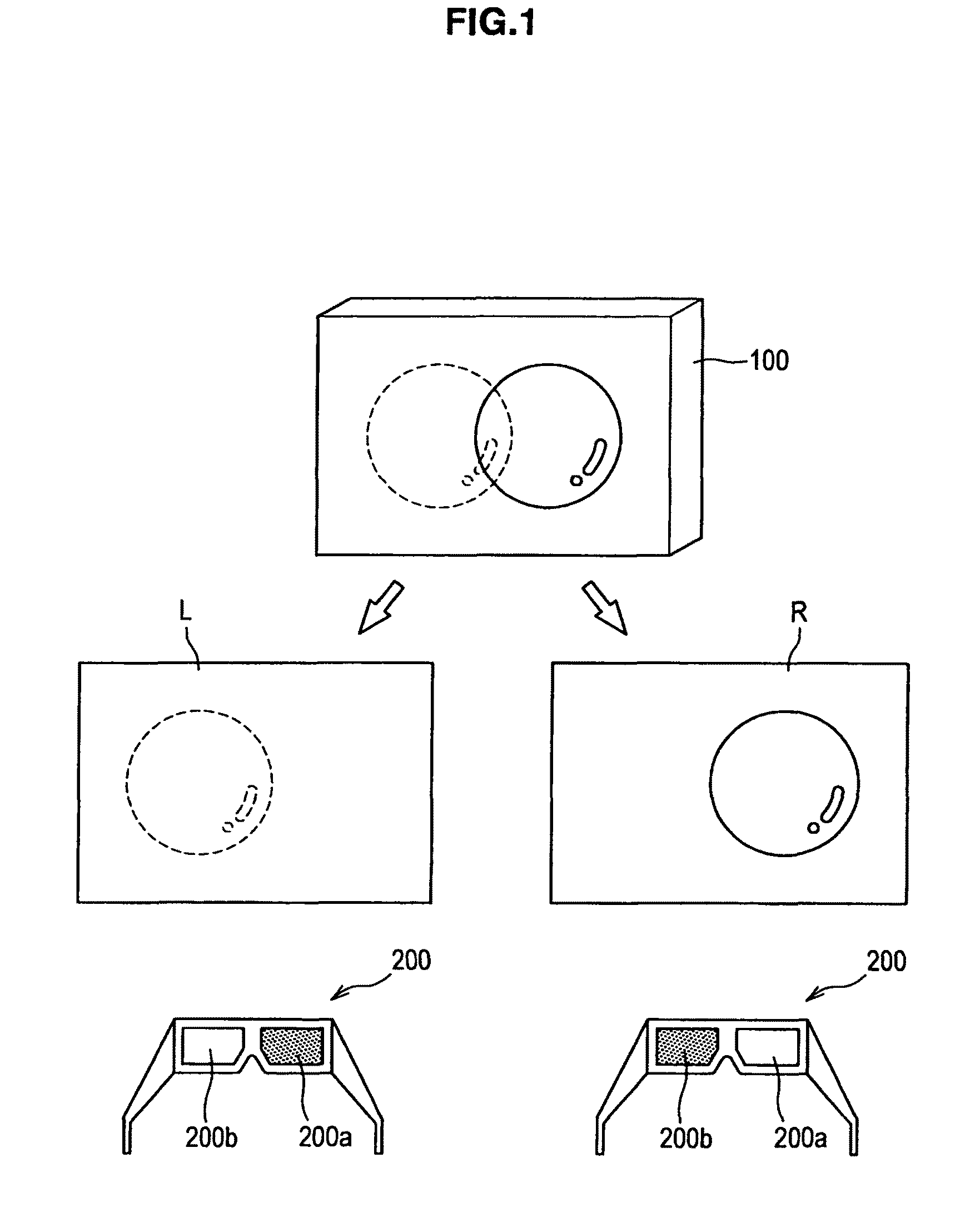 Apparatus and method for changing an open period for right and left eye shutters of a pair of viewing glasses