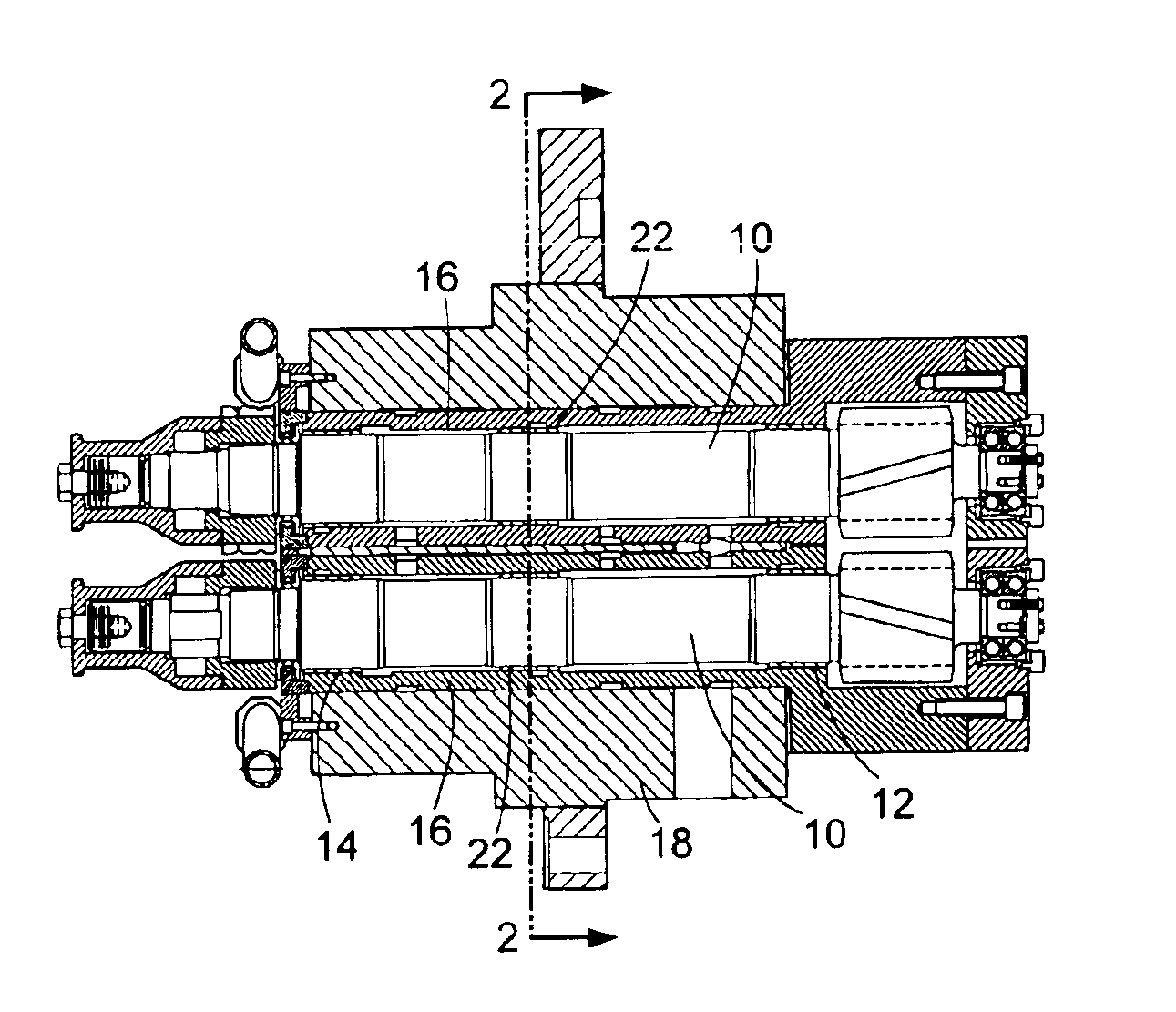 Triple bearing arrangement for cantilevered roll shafts