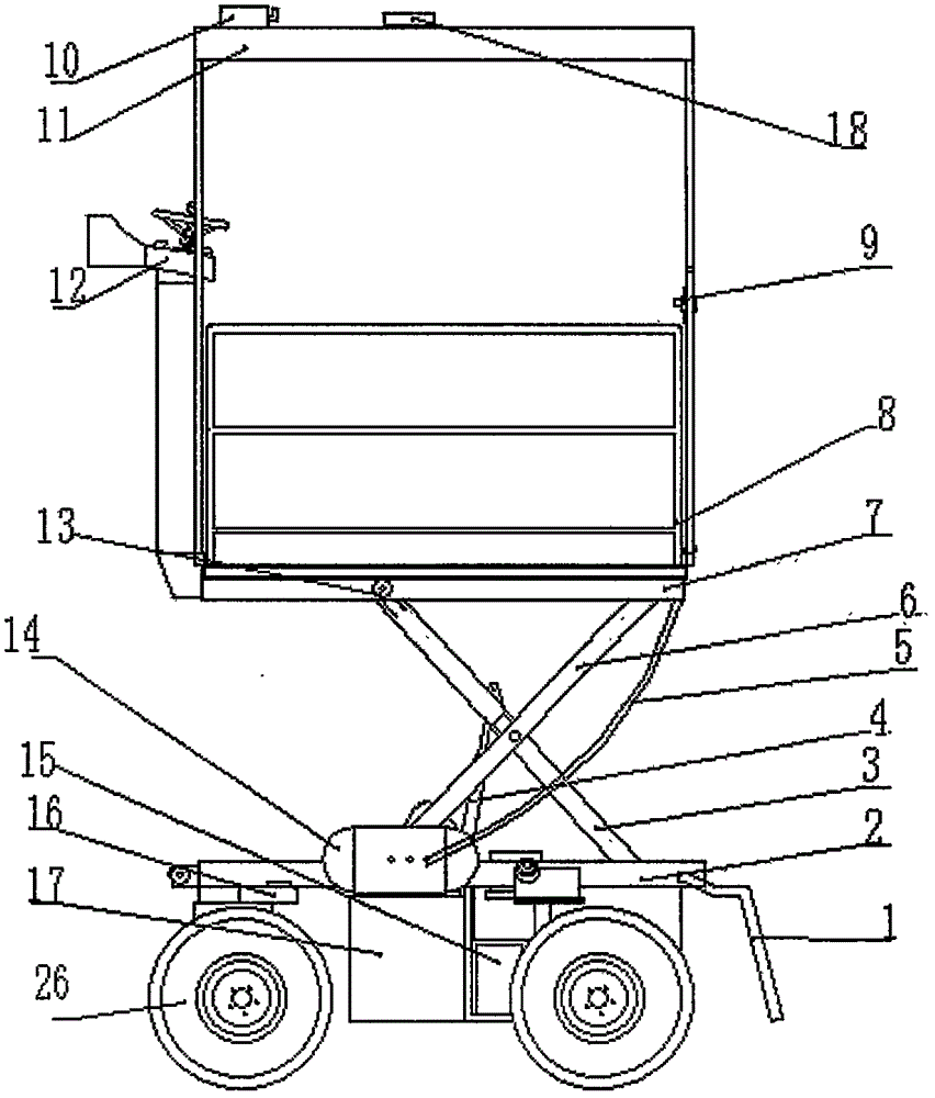 Solar energy and engine dual-power orchard mechanized operation platform