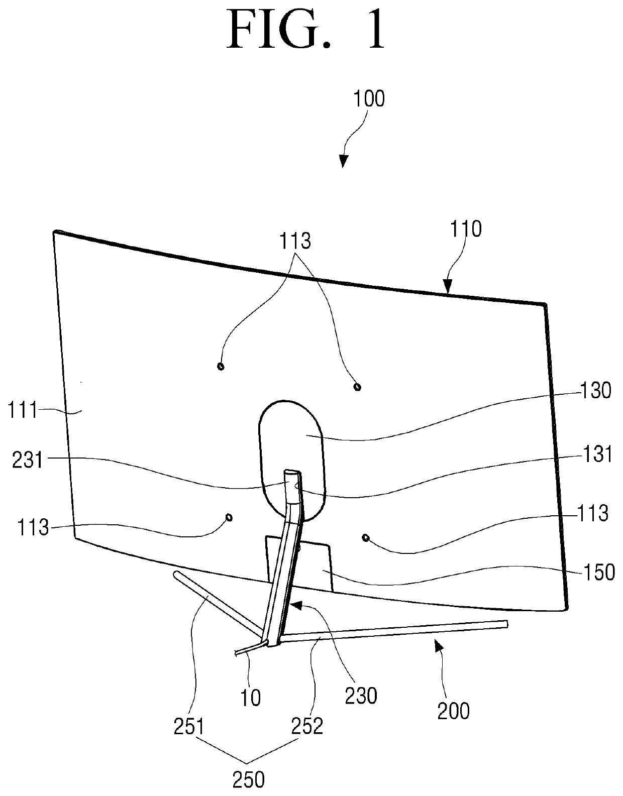 Display stand and display device comprising same