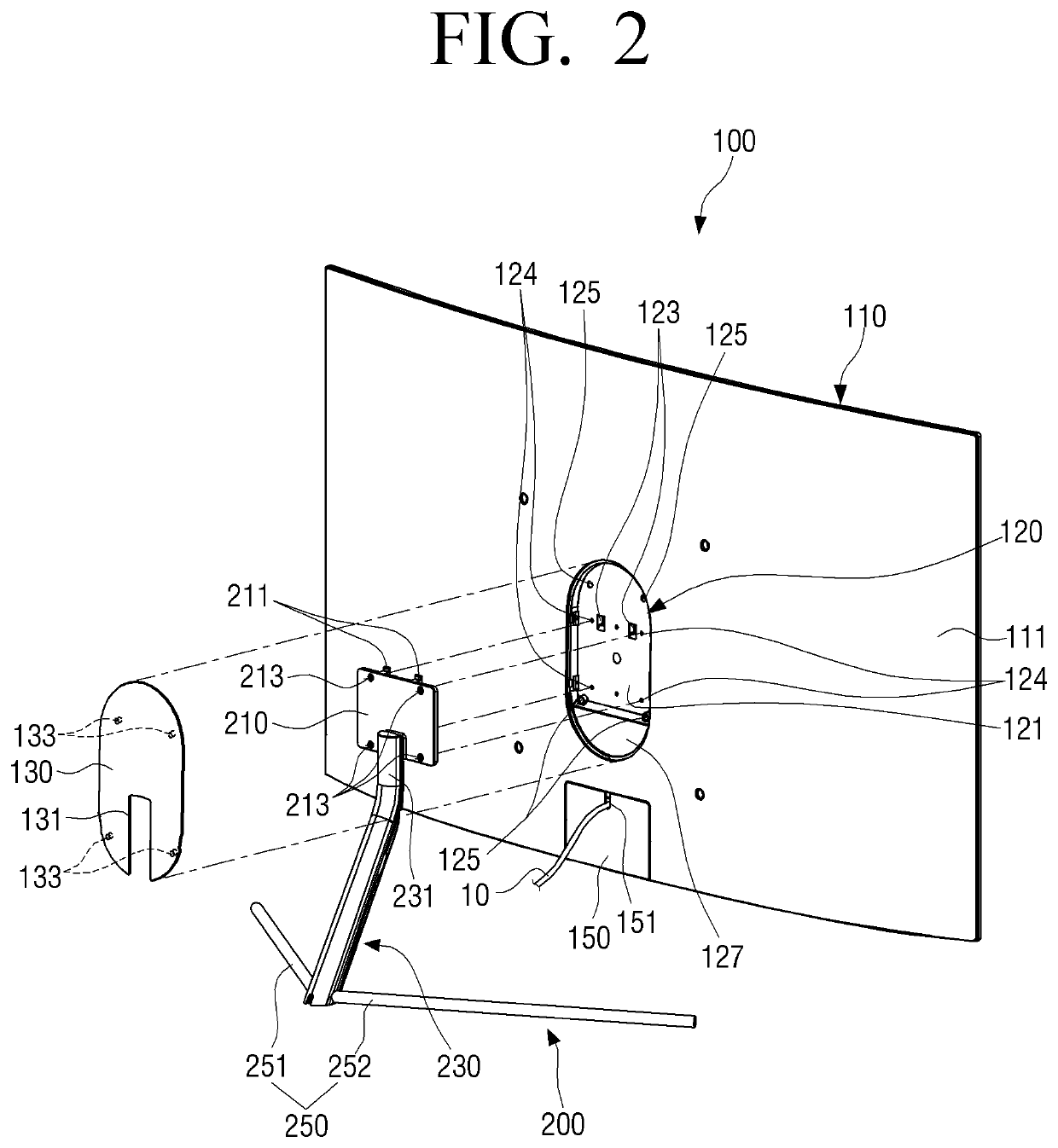 Display stand and display device comprising same