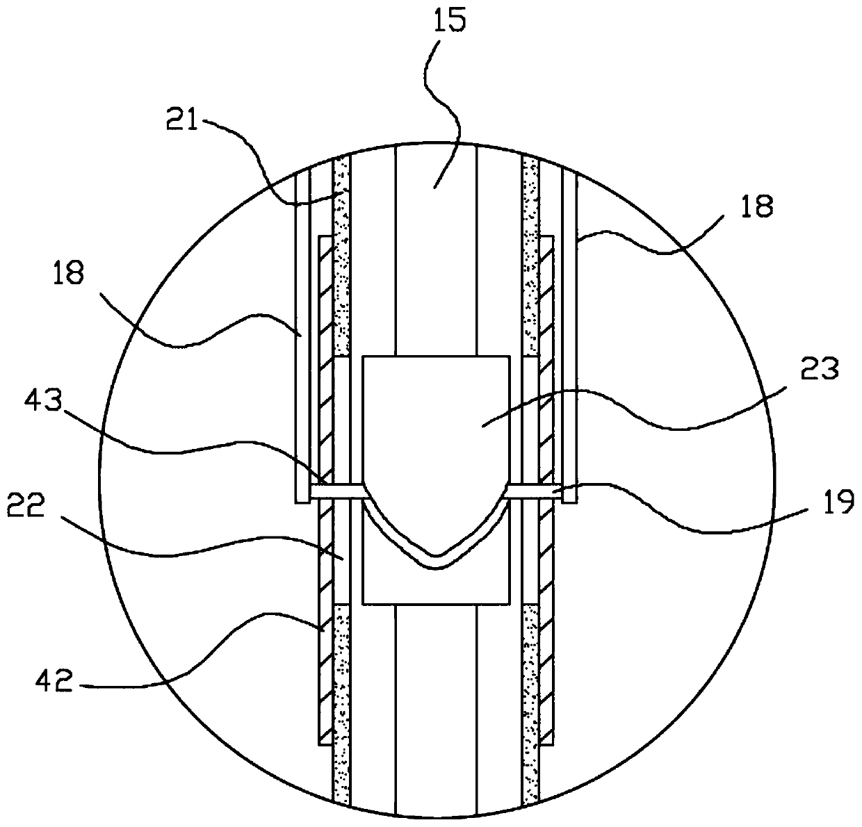 Stirring device for powder material mixing