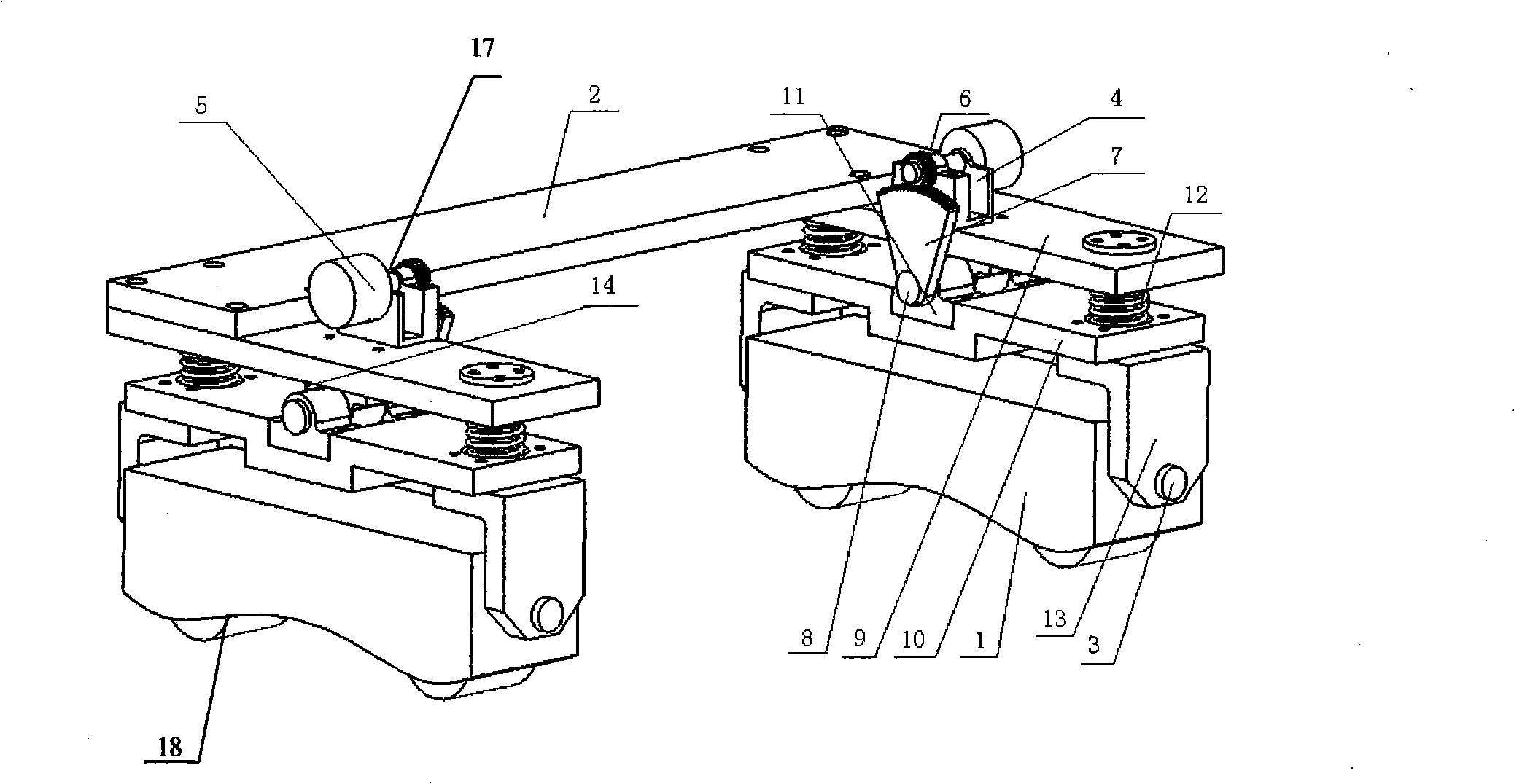 Non-guide rail automatic-tracking flexible crawl trolley