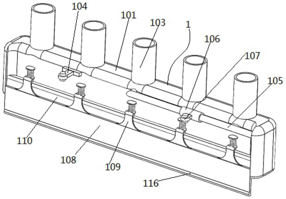 Dust collection device used during edge breaking of substrate glass