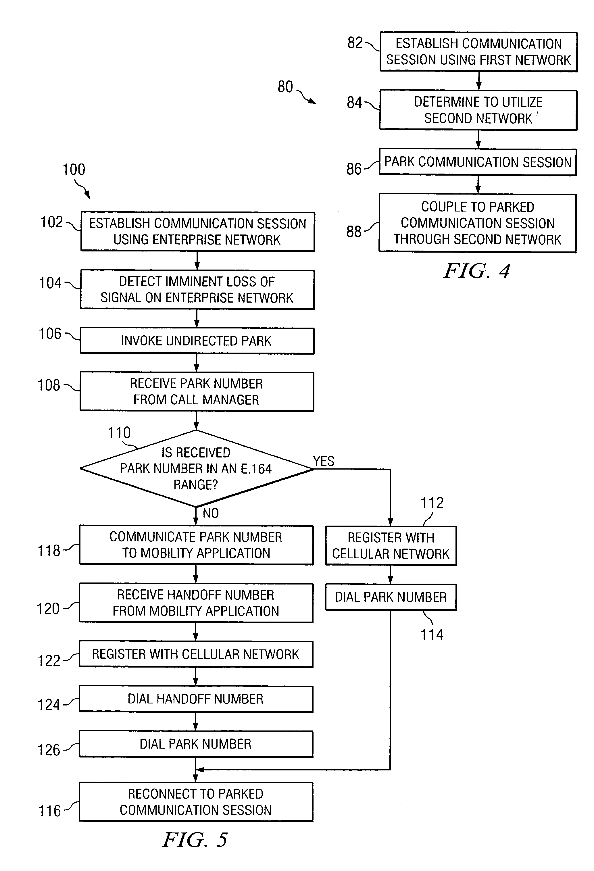 Handoff between cellular and enterprise wireless networks