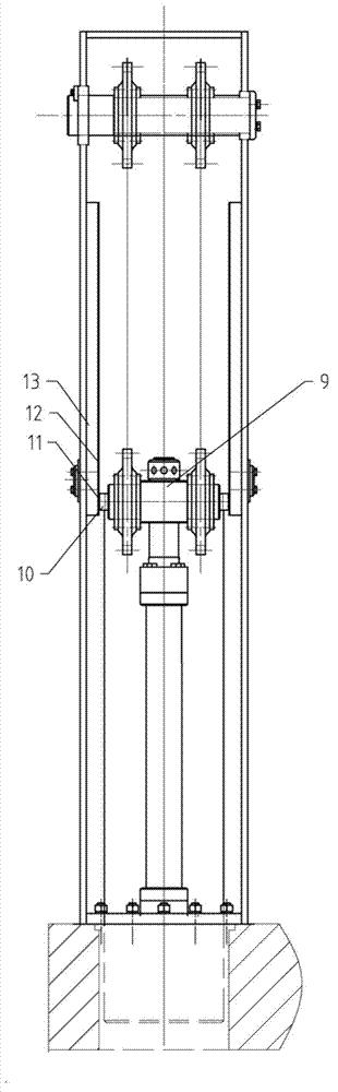 Stretcher leveler chain drive lifting pin mechanism with guiding