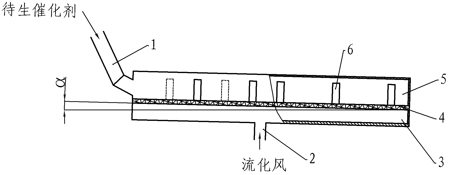 Spent catalyst distributor and spent catalyst distribution method for fluid catalytic cracking device