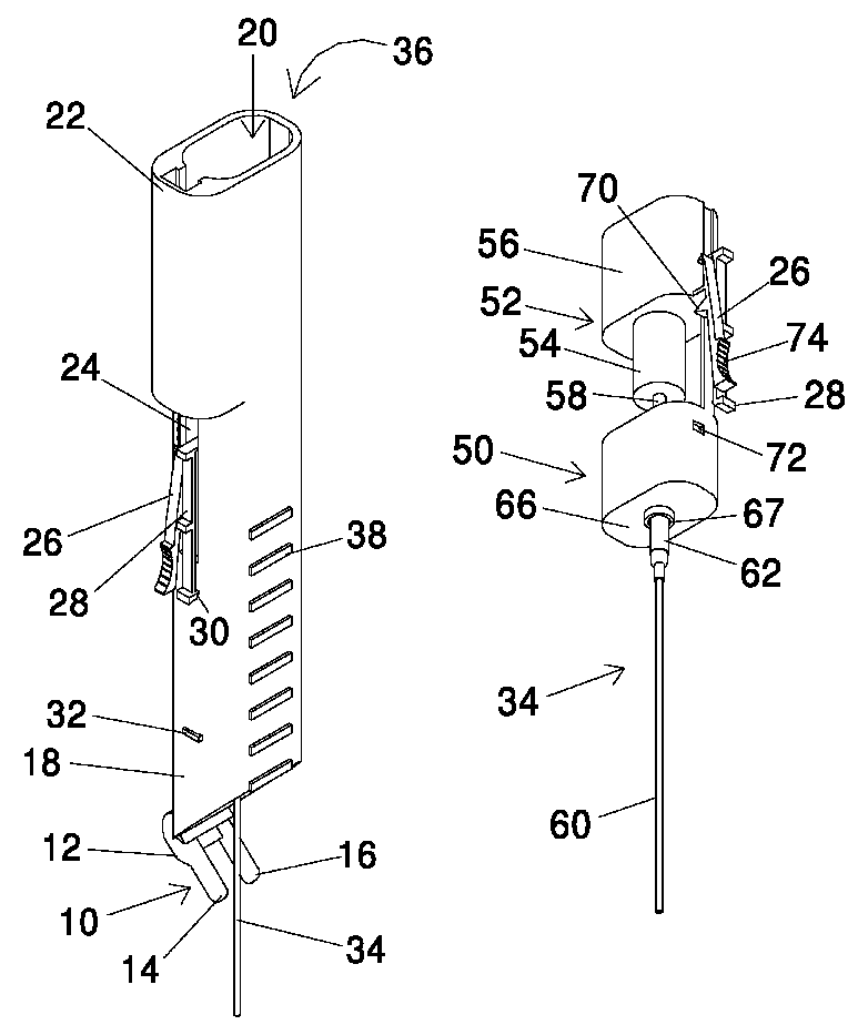 Catheter syringe conveyor with a needle guard housing