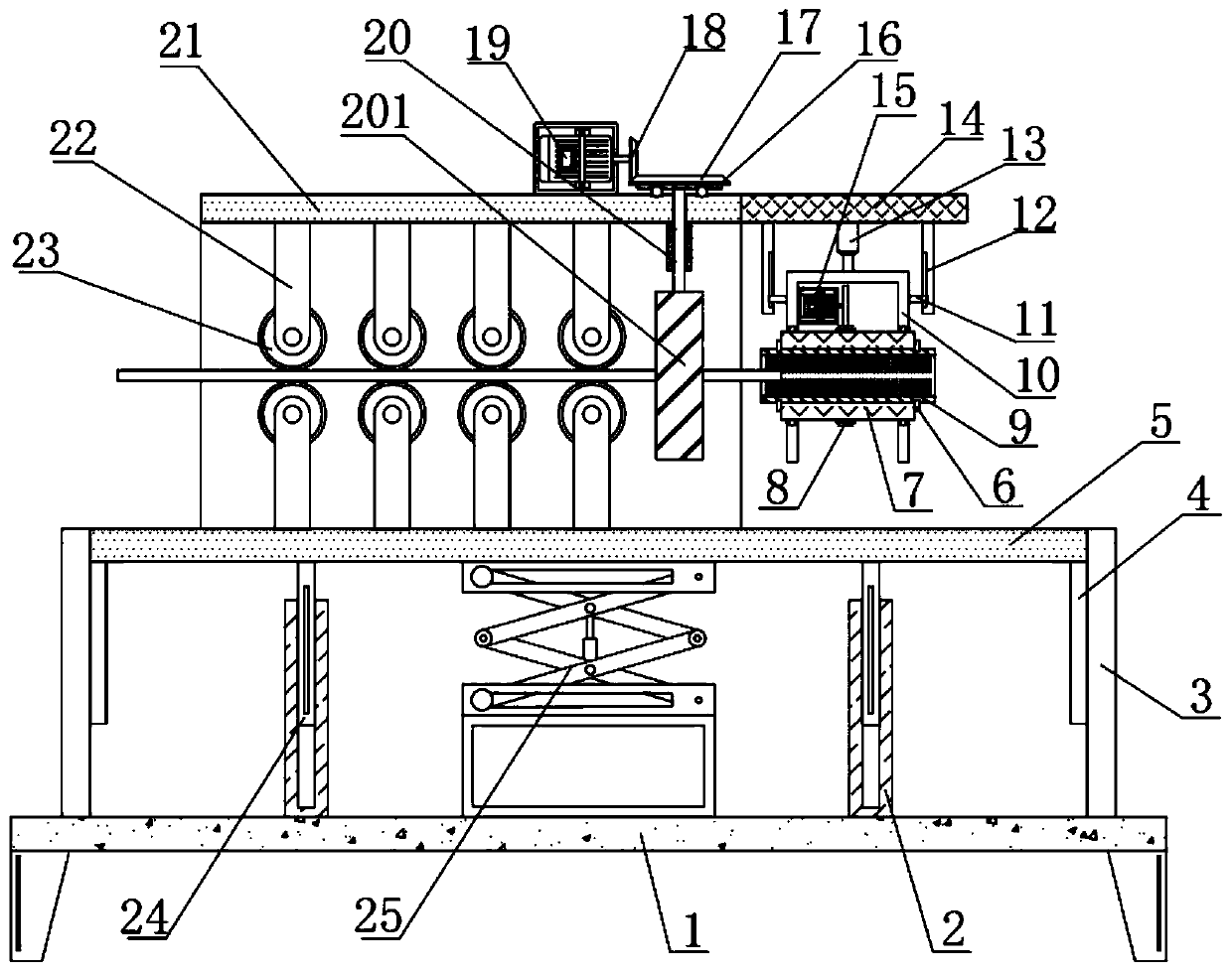 Steel bar surface rust removal device for constructional engineering