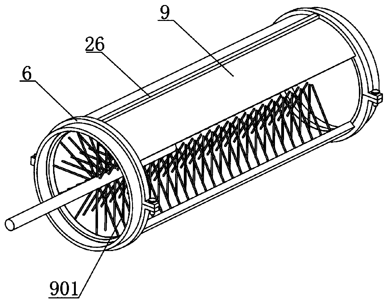 Steel bar surface rust removal device for constructional engineering