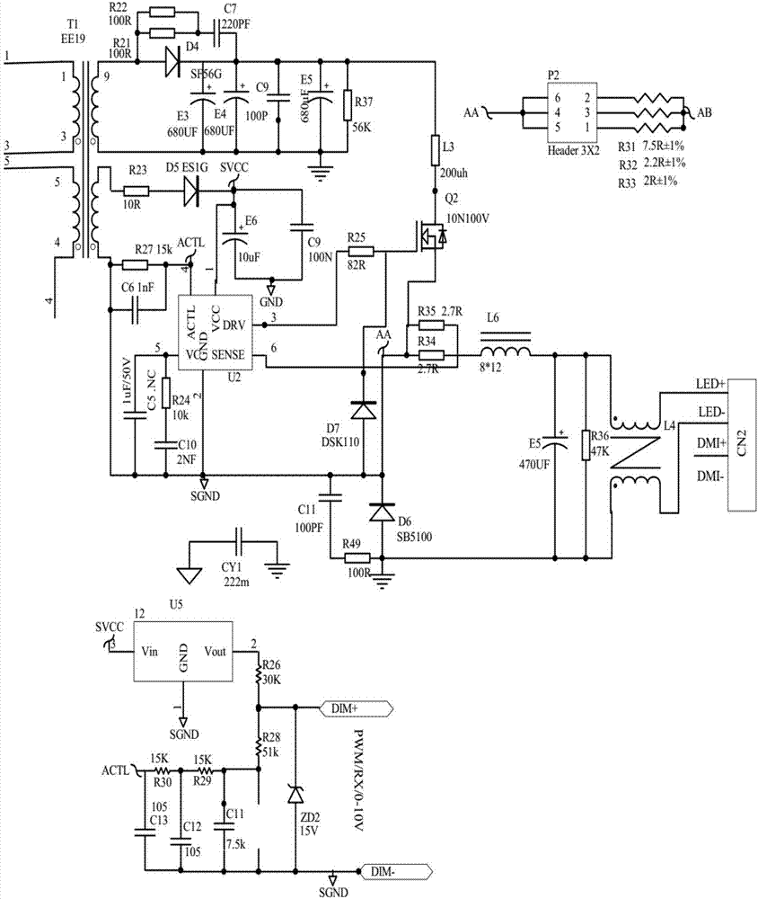 Strobe-free LED dimming circuit