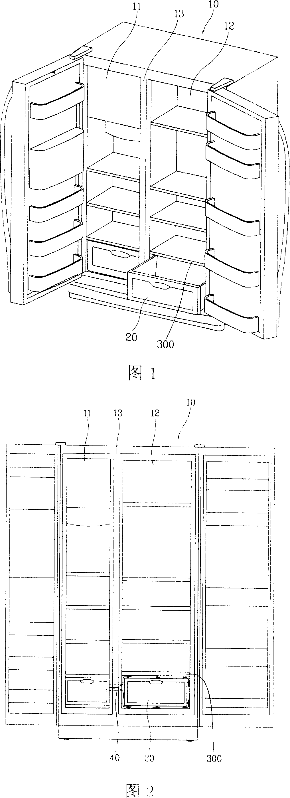 Refrigerated air supply apparatus for drawer type cold storage container of refrigerator