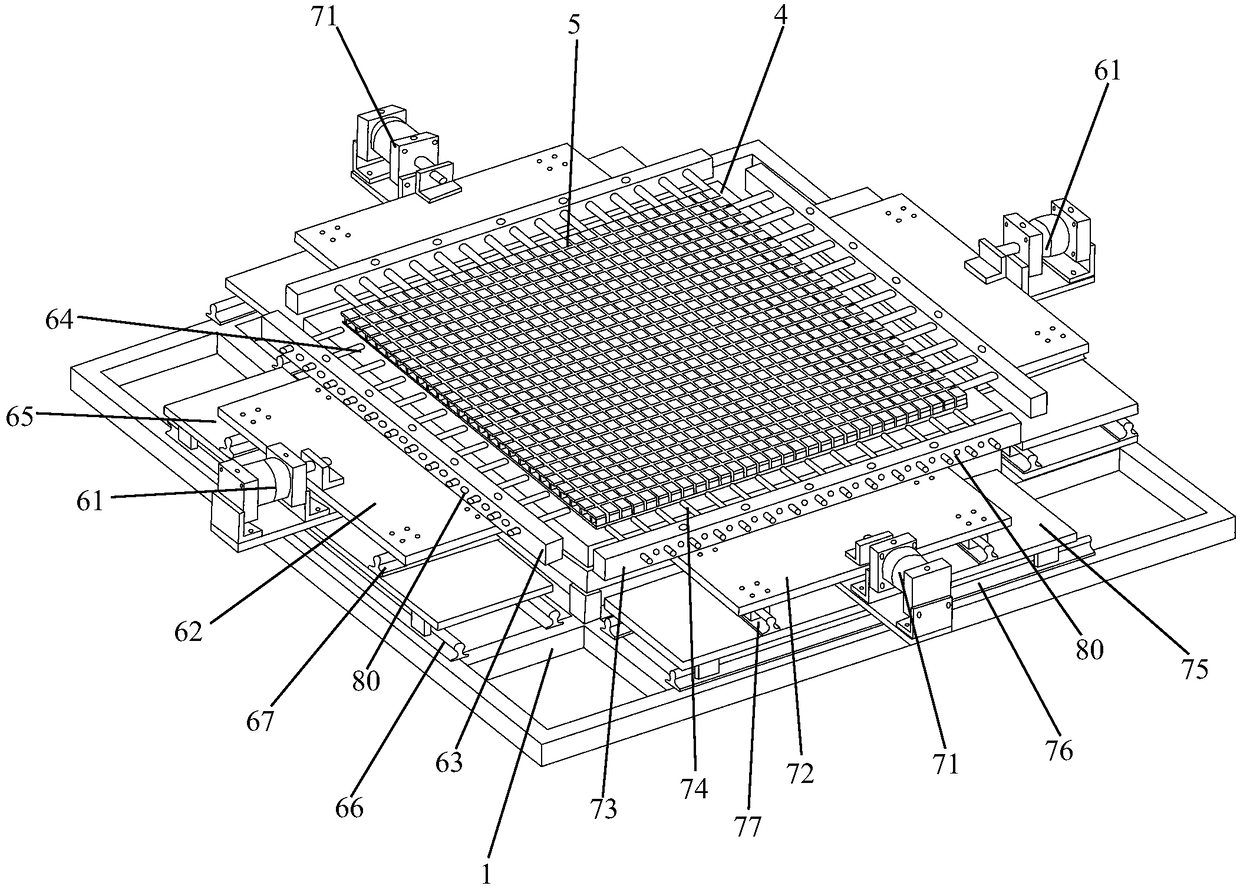 Large-scale mechanical automatic three-dimensional integral square knitting device