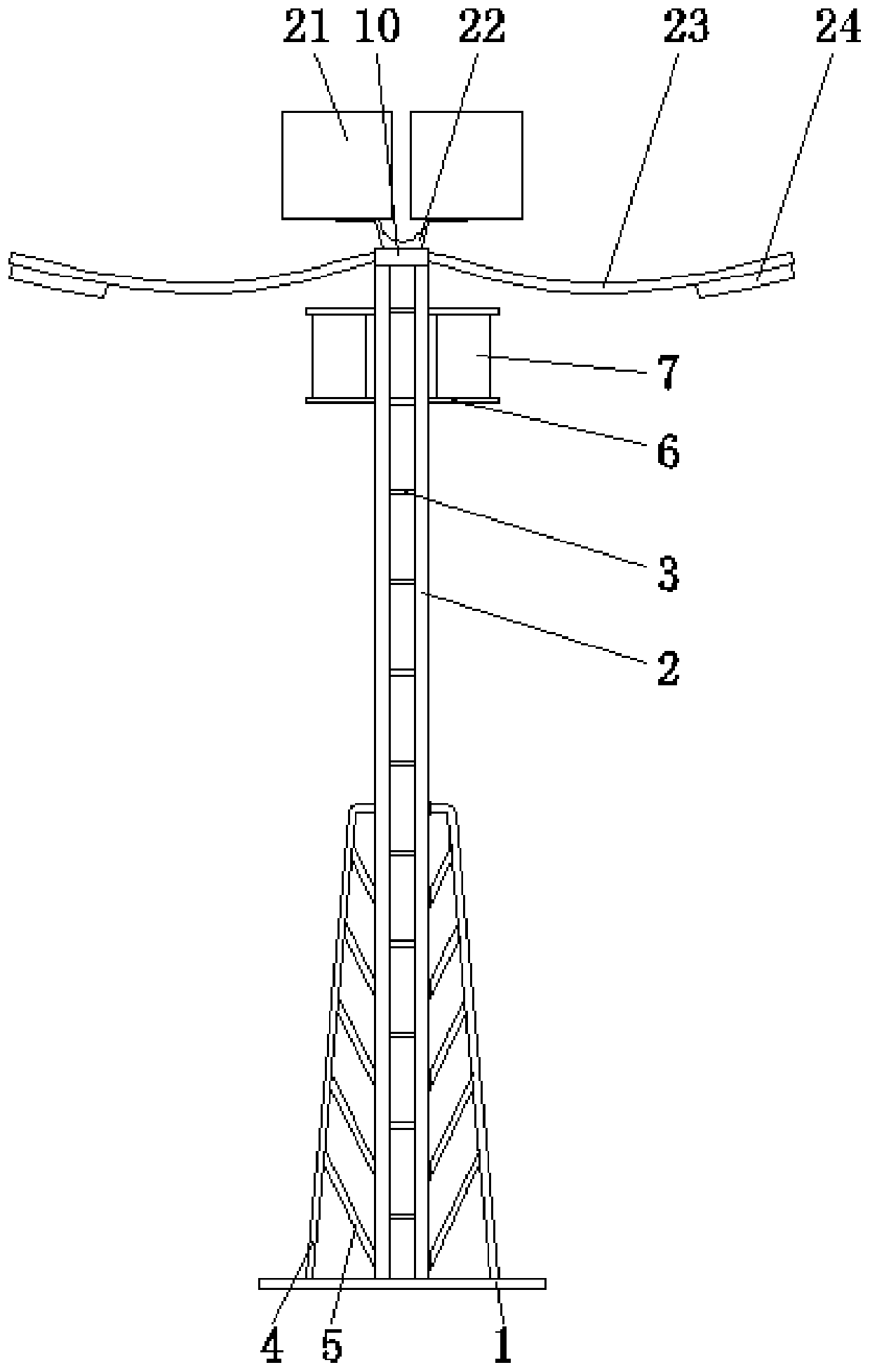 Environment-friendly roadside support for erecting 5G signal box