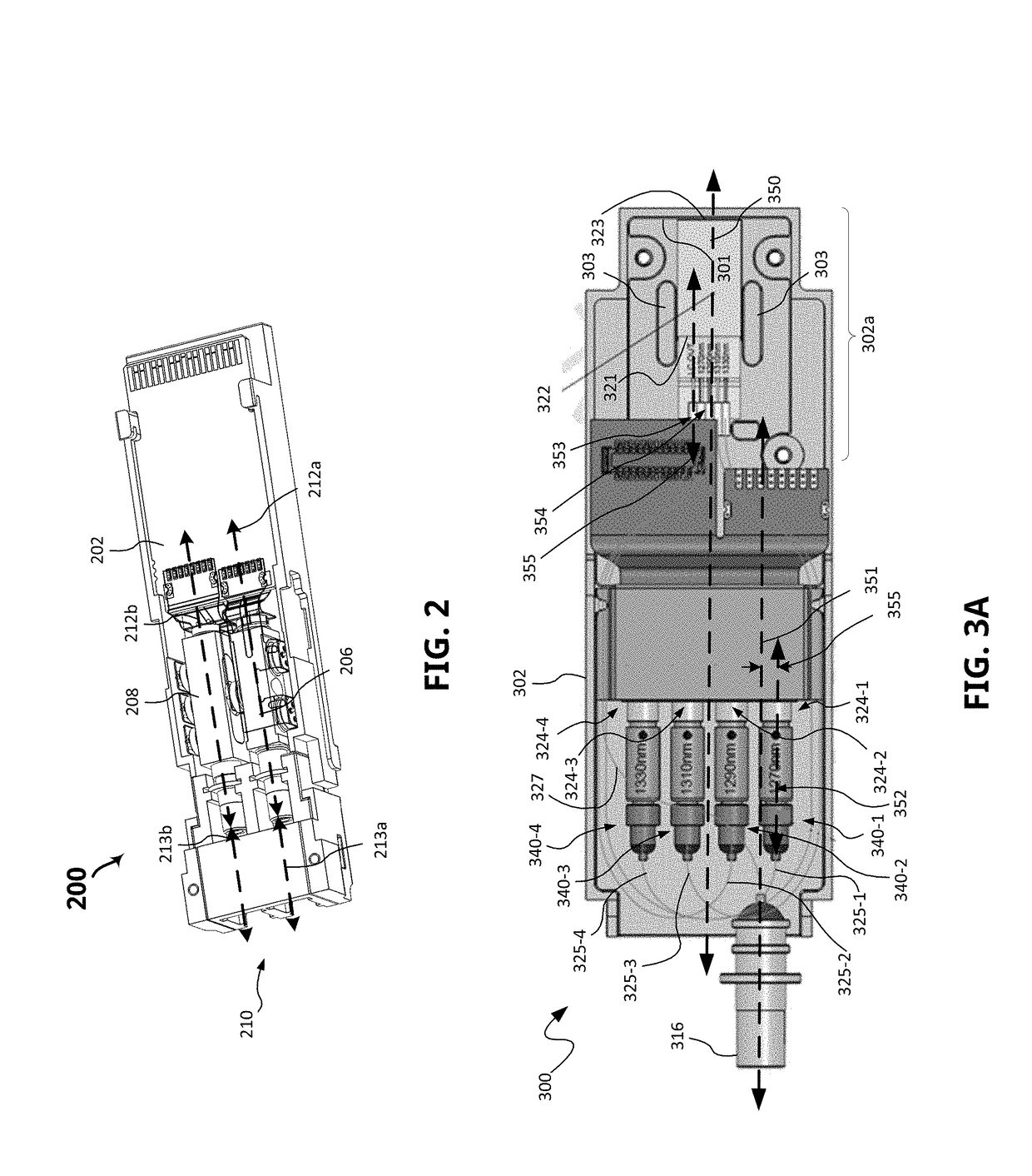 Techniques for indirect optical coupling between an optical input/output port of a subassembly housing and an arrayed waveguide grating (AWG) device disposed within the same