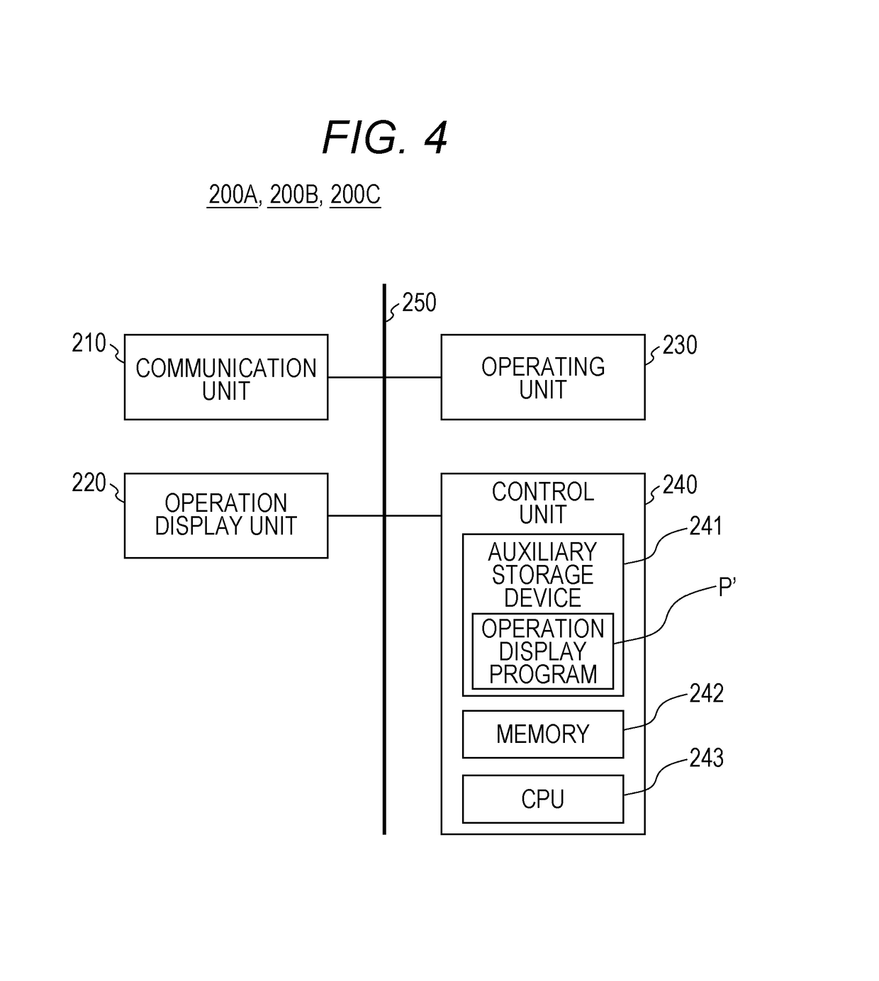 Operation display system, operation display device, and operation display program