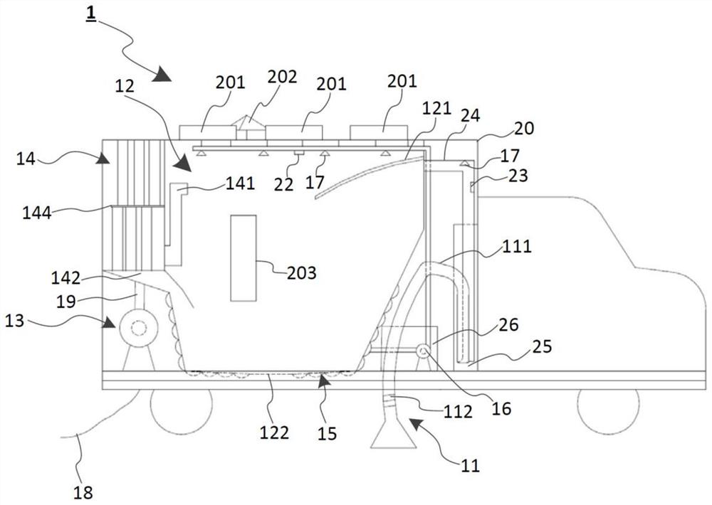 Dust collection device and dust collection vehicle with explosion-proof and explosion-controlled functions