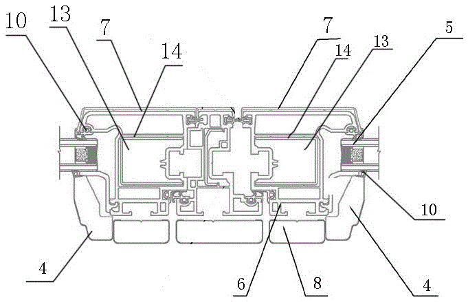 Door and window system with hinged window structure