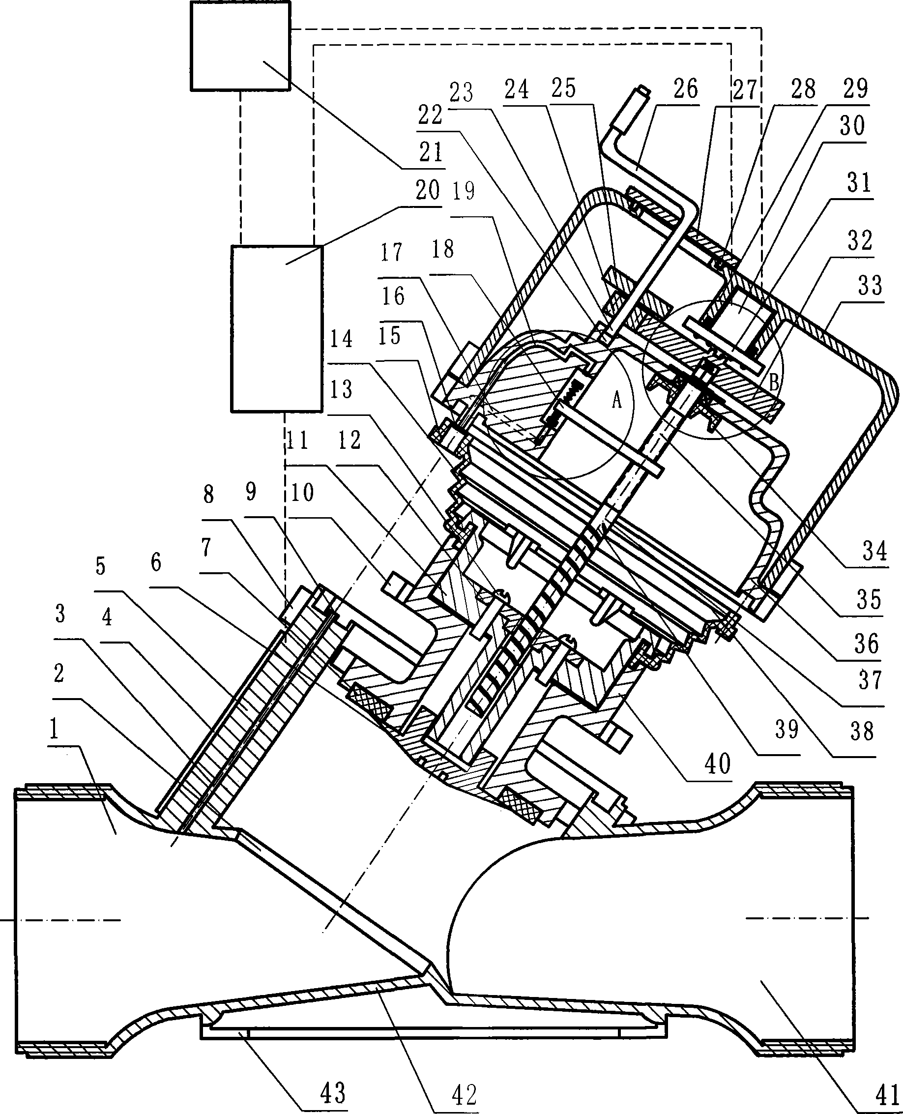 Booster type electric pressure-regulating valve