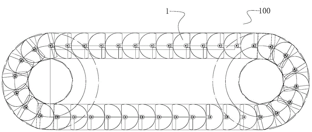 Conveying structure of chain type engine assembly line