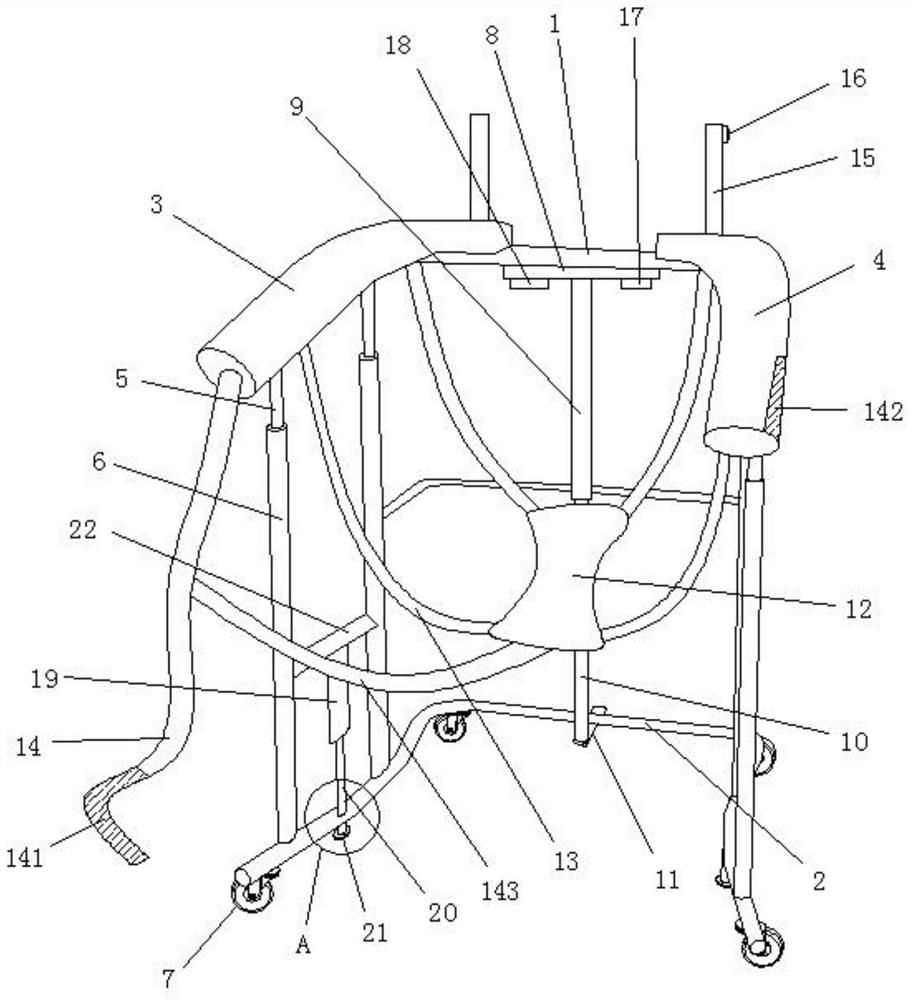 Walking assisting device for nursing in rehabilitation department