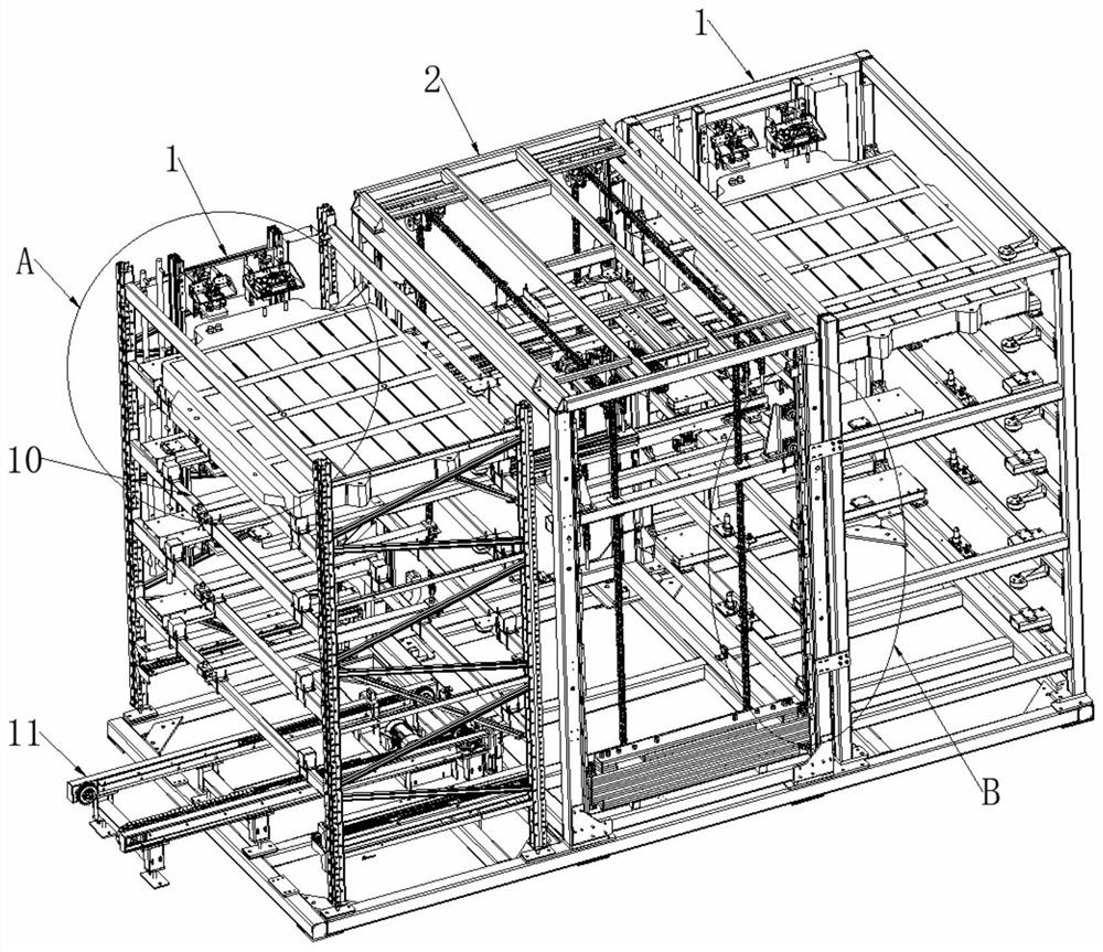 Battery storing and taking bin applied to battery charging and replacing station